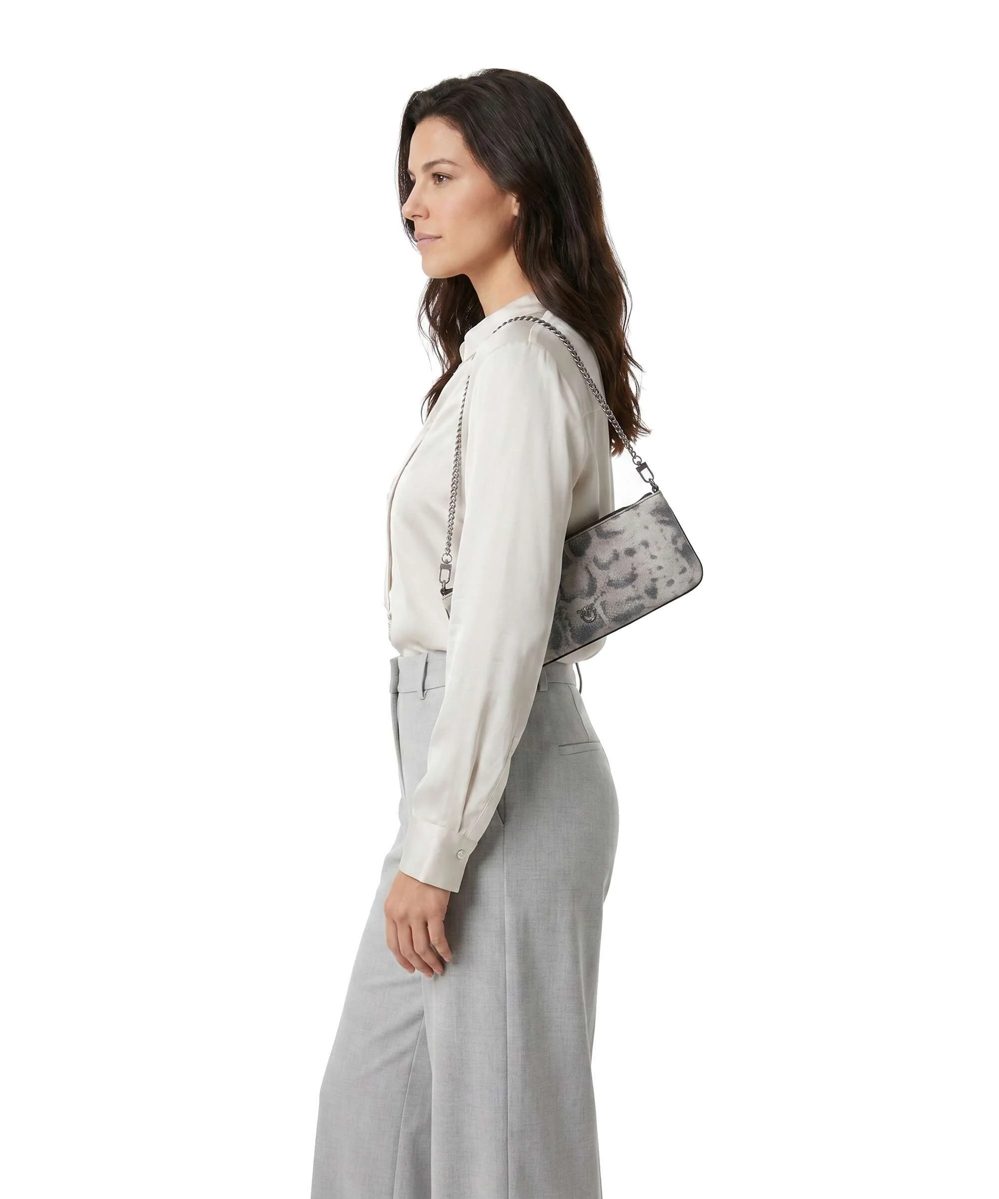 Pinko Flat Horizontal Schoudertas avorio/nero/beige - Image 3