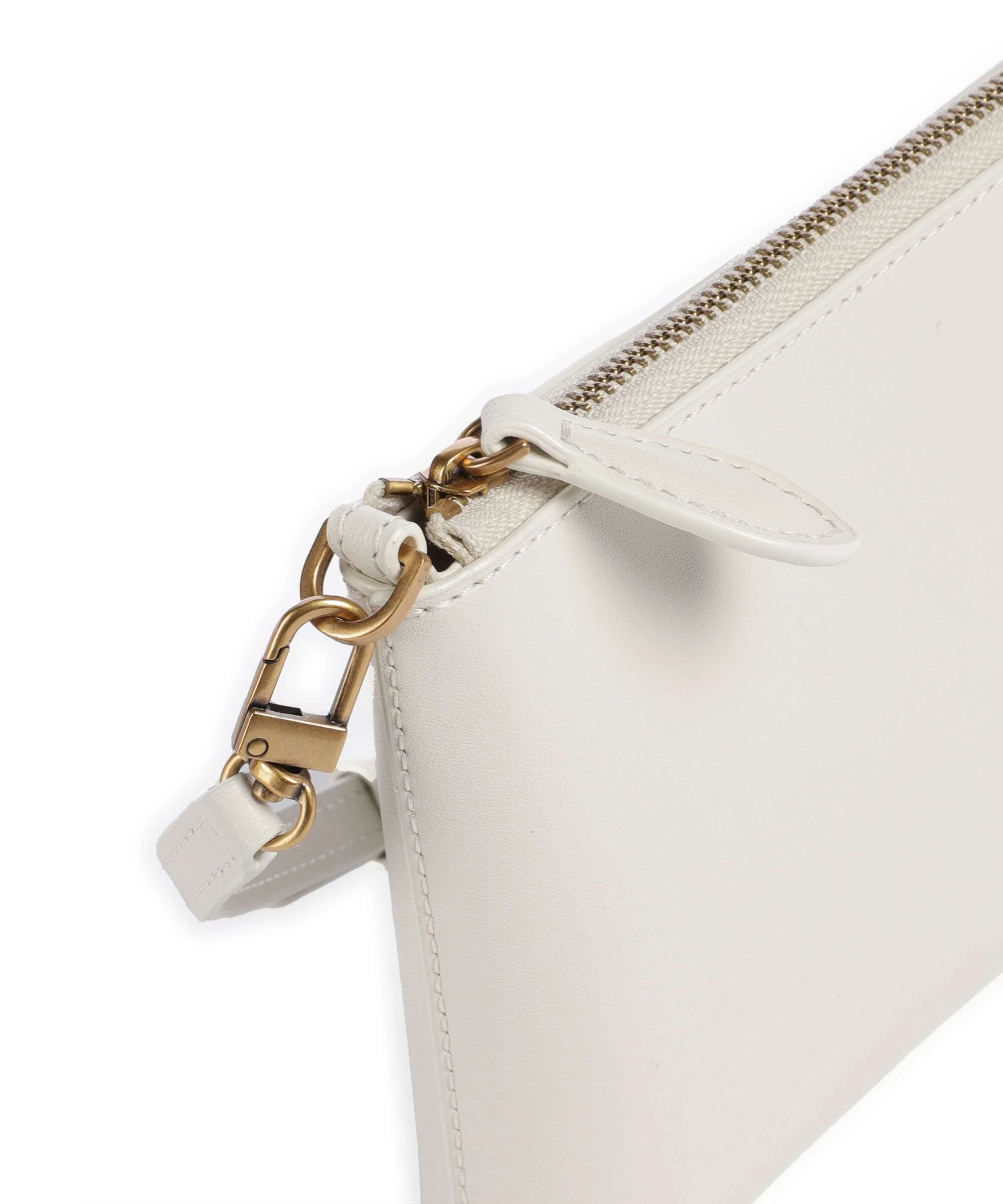 Pinko Flat Mini Crossbody tas bianco seta/antique gold - Image 4