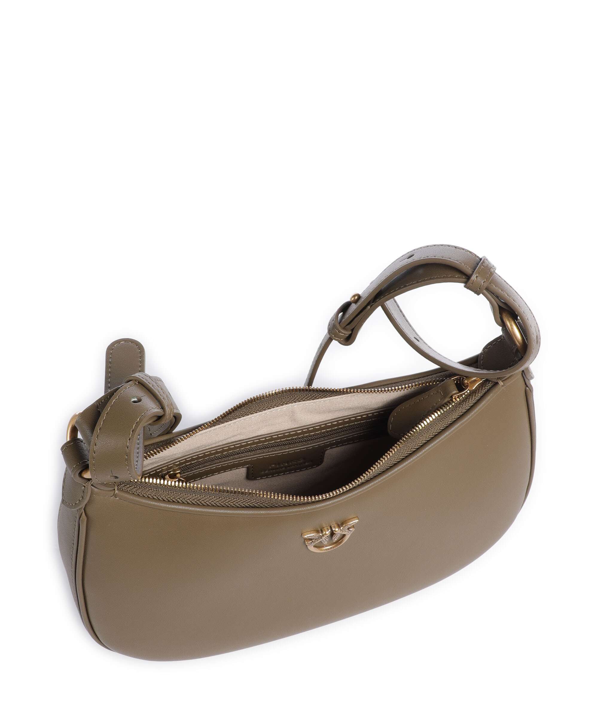 Pinko Half Moon Mini Schoudertas scricciolo/antique gold - Image 6