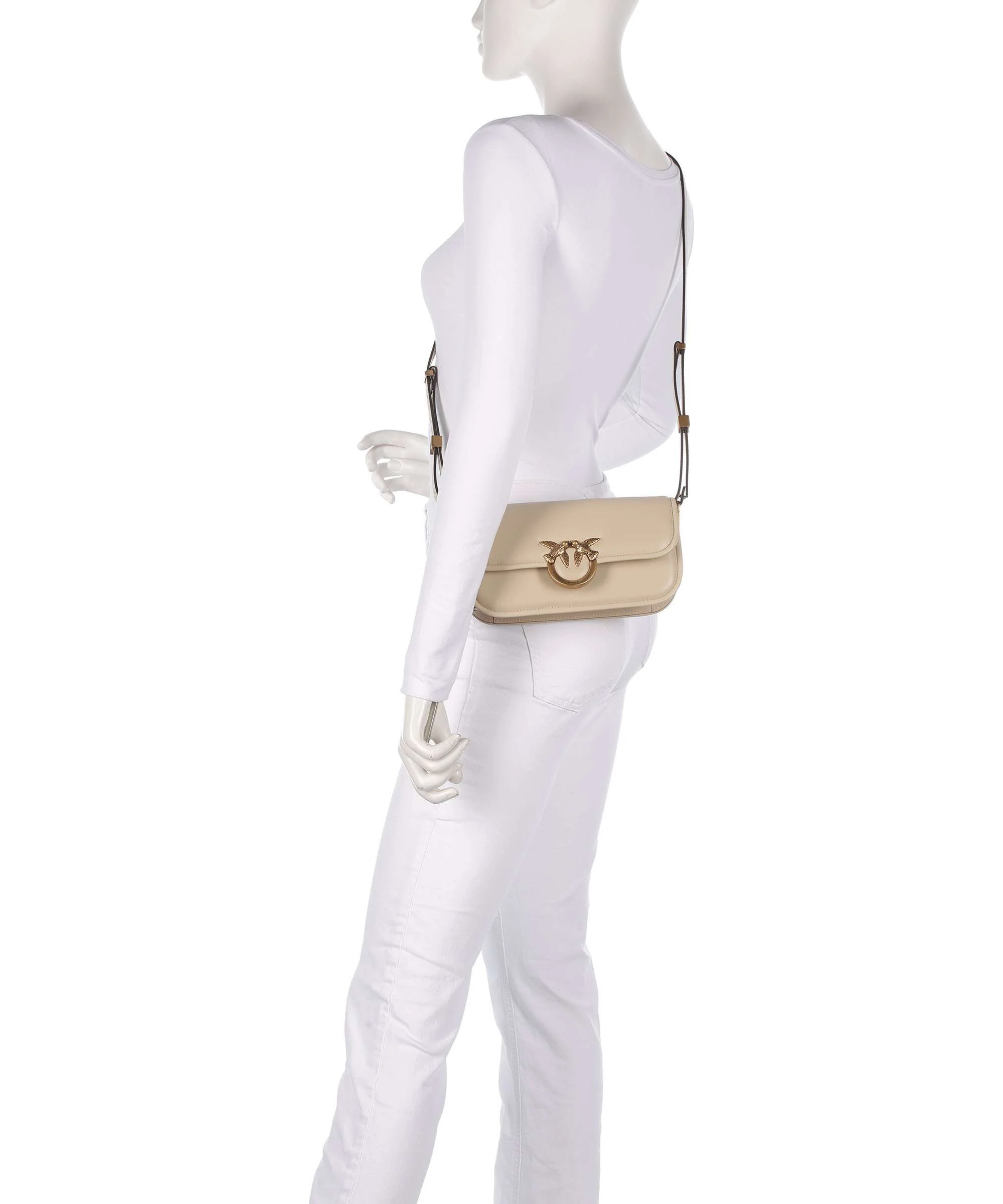 Pinko Love Box Horizontal Schoudertas beige/grigio fumo/antique gold - Image 3