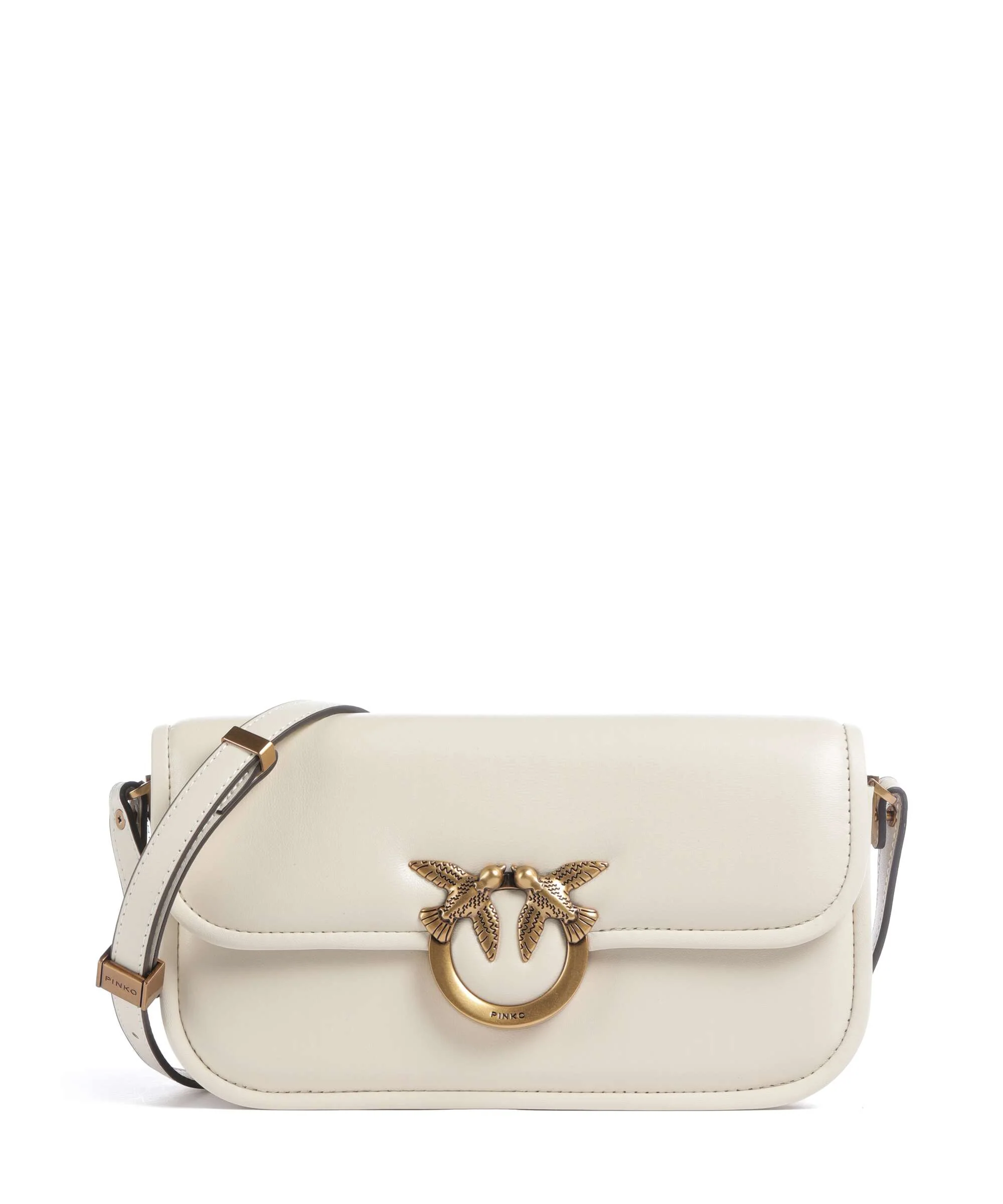 Pinko Love Box Horizontal Schoudertas bianco seta/antique gold