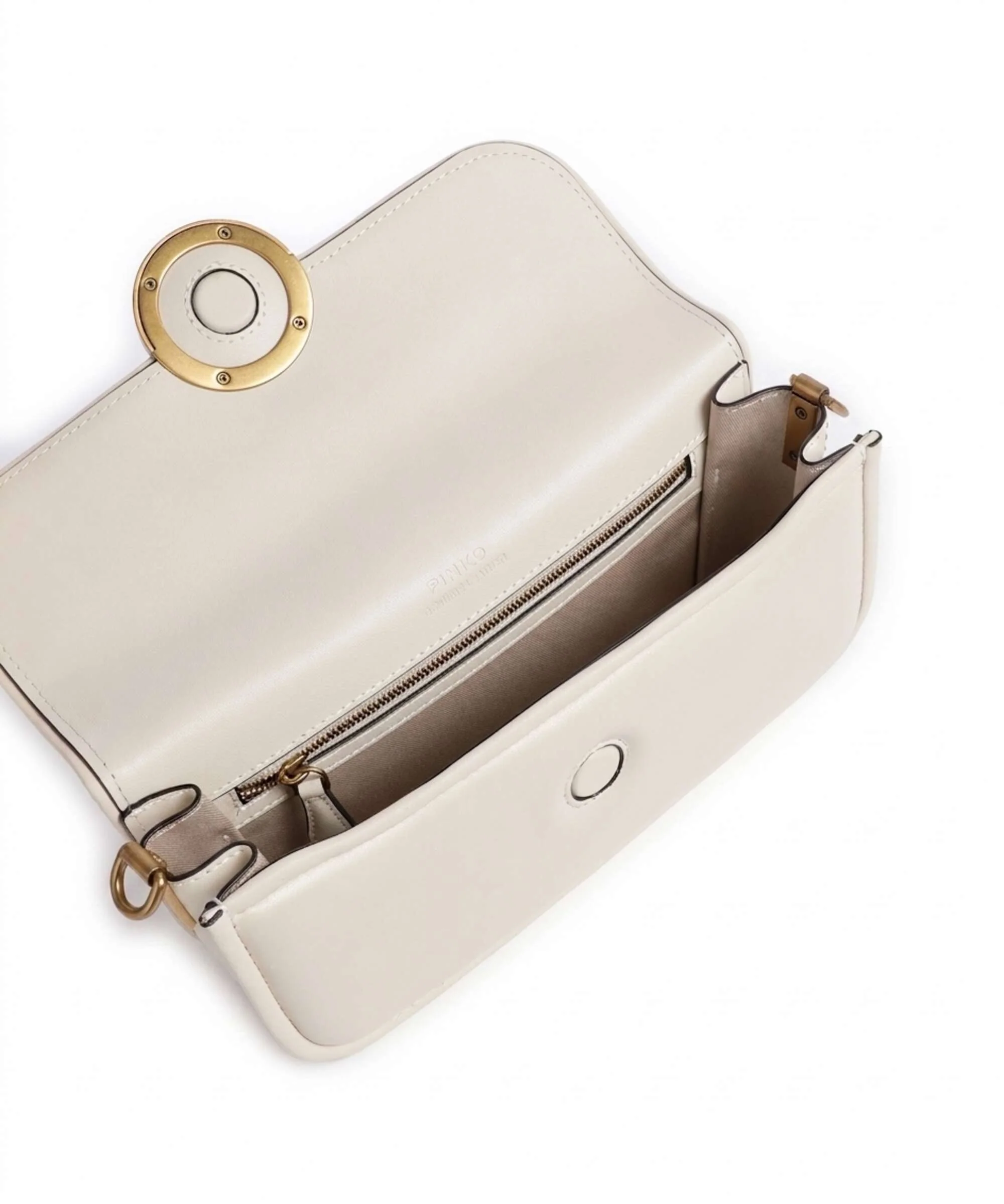 Pinko Love Box Horizontal Schoudertas bianco seta/antique gold - Image 5
