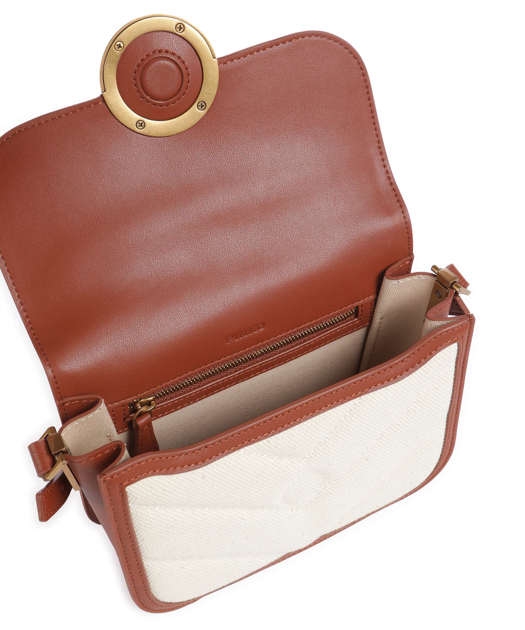 Pinko Love Box Mini Crossbody tas beige/marrone/antique gold - Image 6