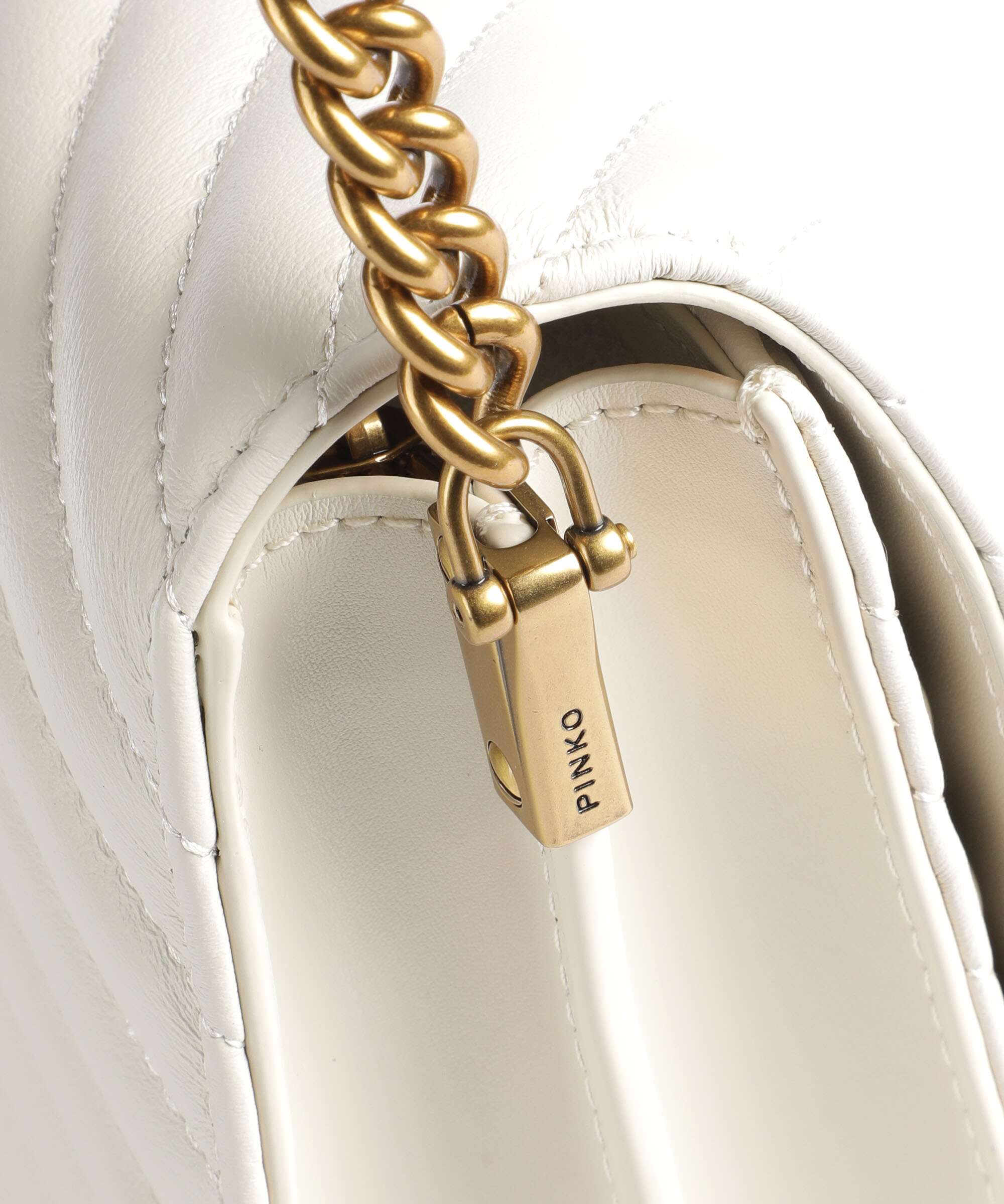 Pinko Love Click Classic Crossbody tas bianco seta/antique gold - Image 4