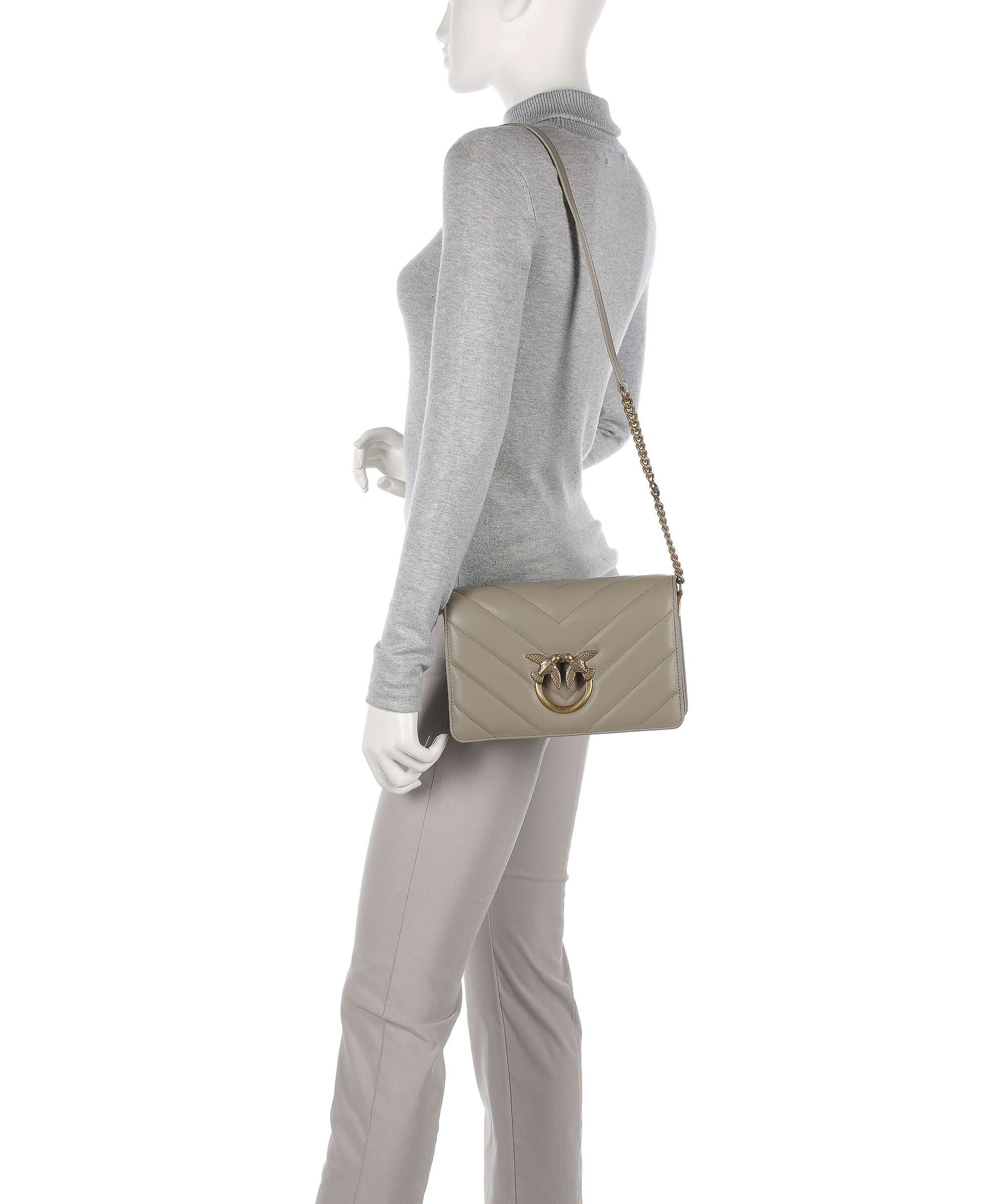 Pinko Love Click Classic Crossbody tas noce/antique gold - Image 3