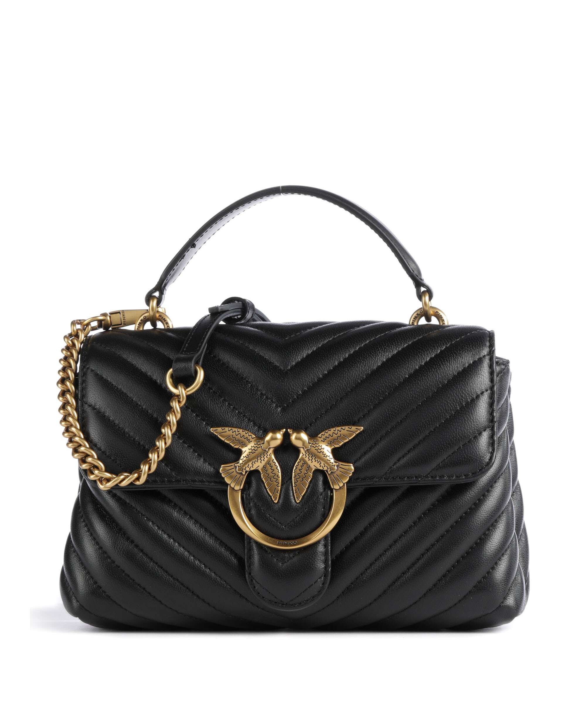 Pinko Love Lady Puff Mini Handtas nero/antique gold