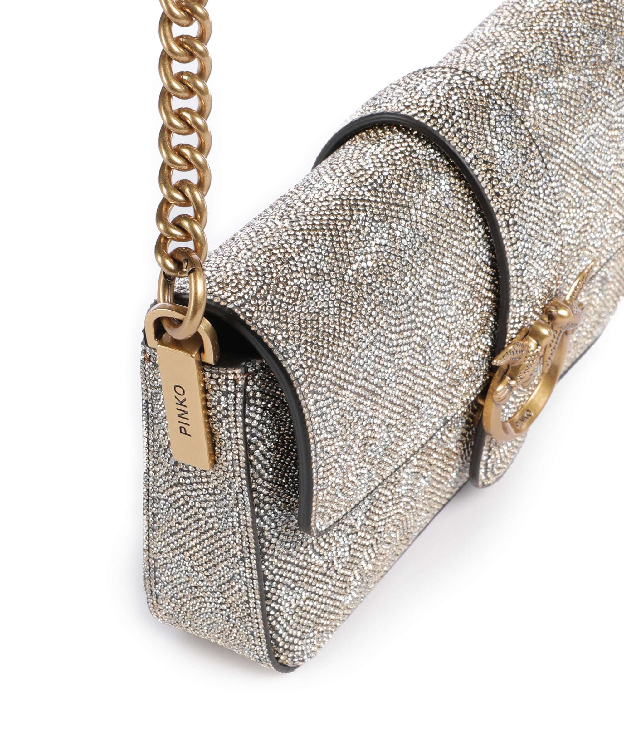 Pinko Love One Baby Slouchy Crossbody tas oro/antique gold - Image 5
