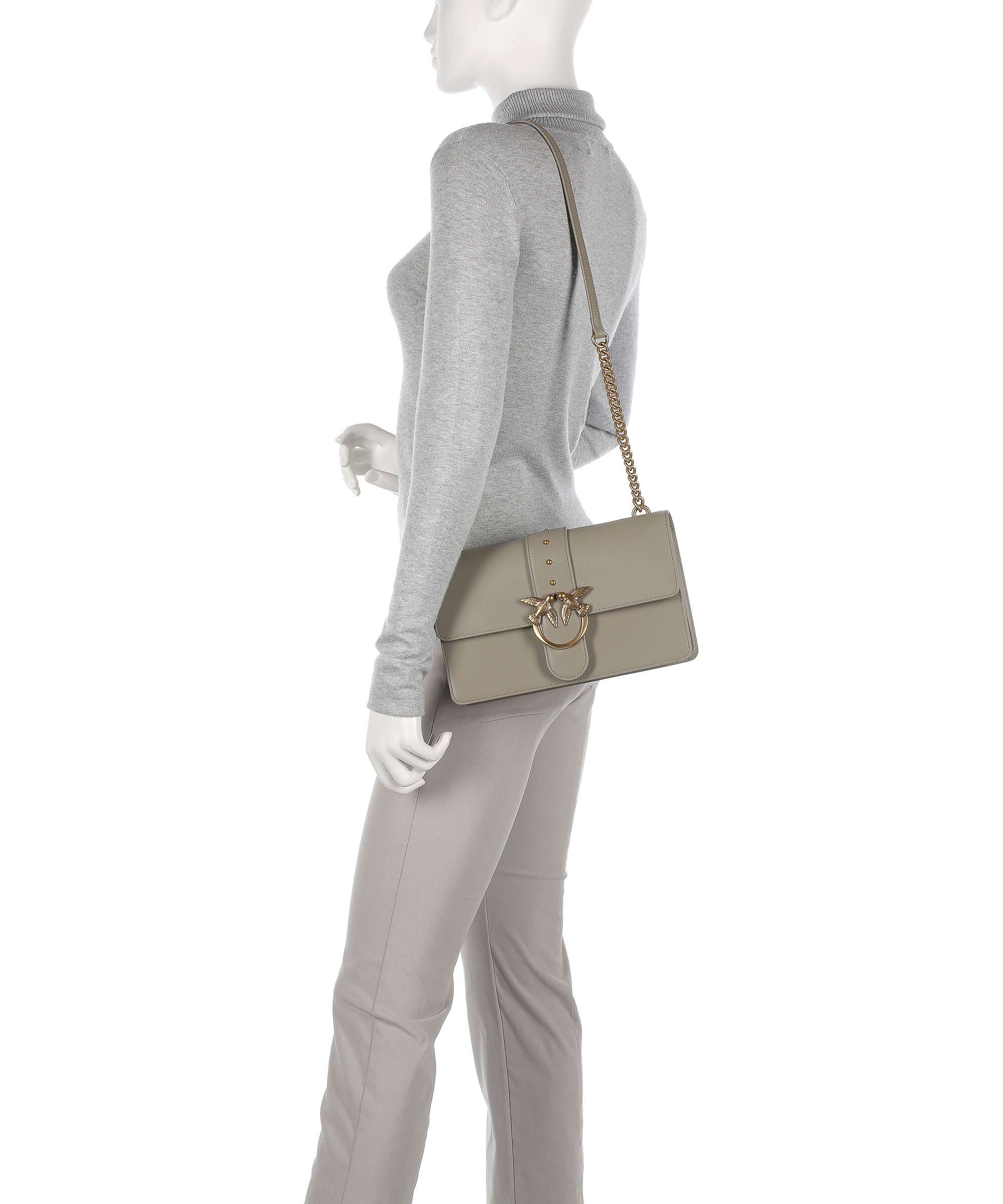 Pinko Love One Classic Crossbody tas noce/antique gold - Image 3