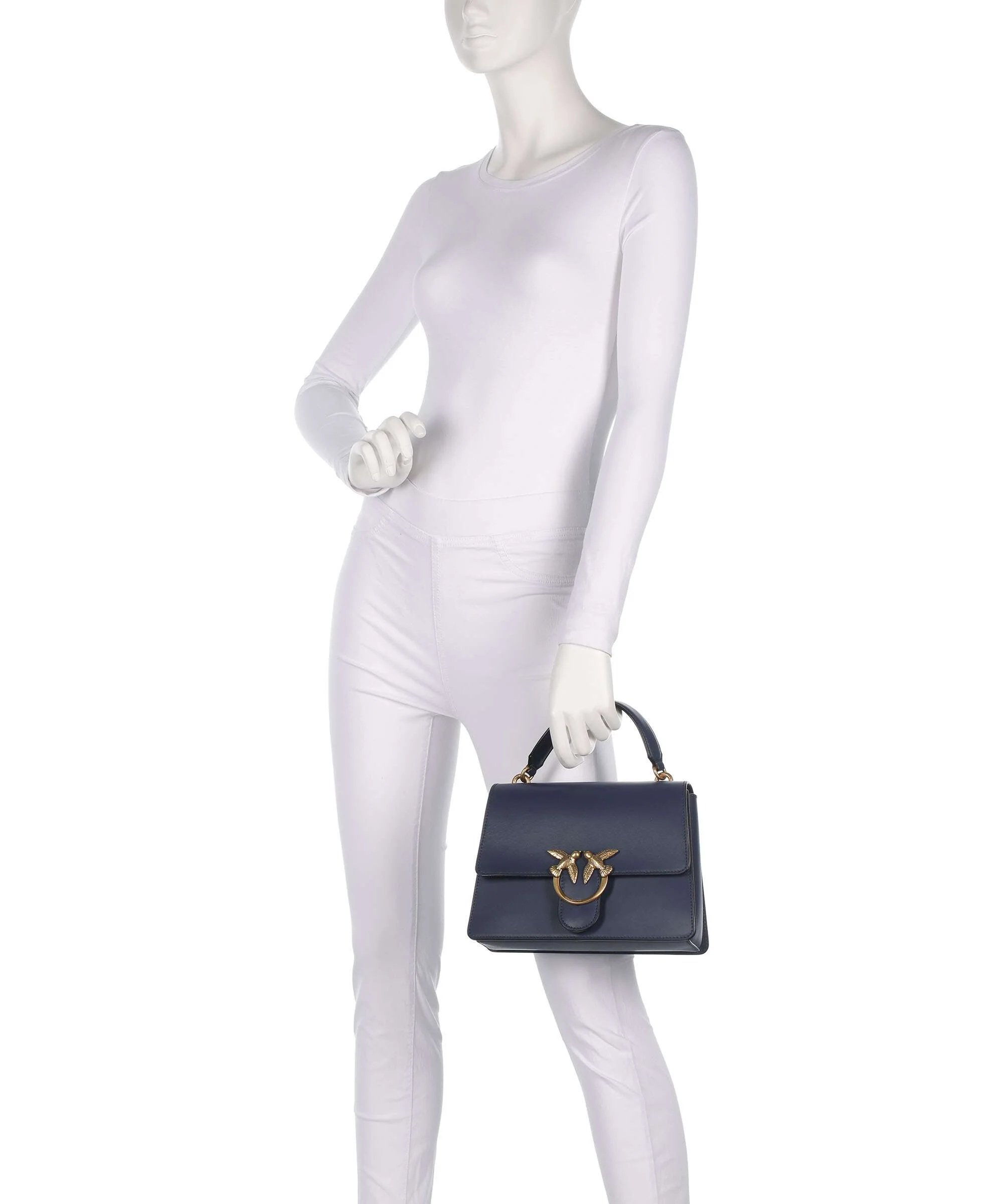 Pinko Love One Classic Handtas blu indaco ombroso/antique gold - Image 3