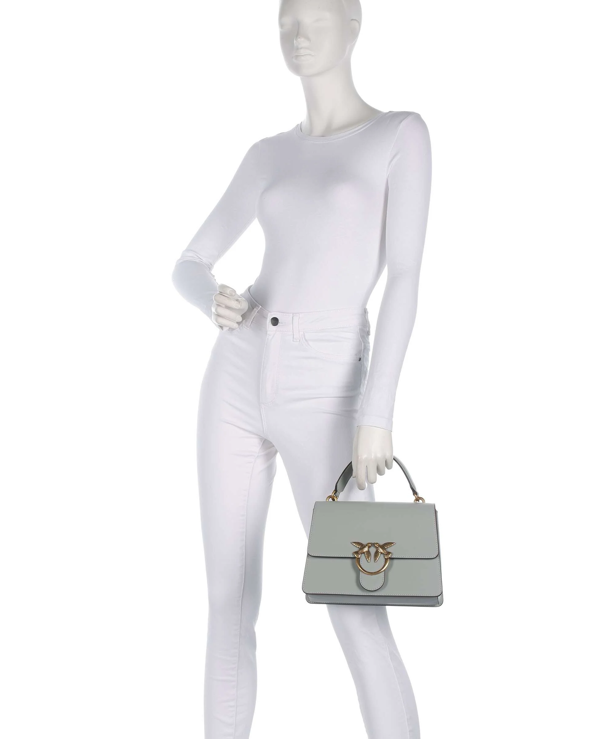 Pinko Love One Classic Handtas grigio perla/antique gold - Image 3
