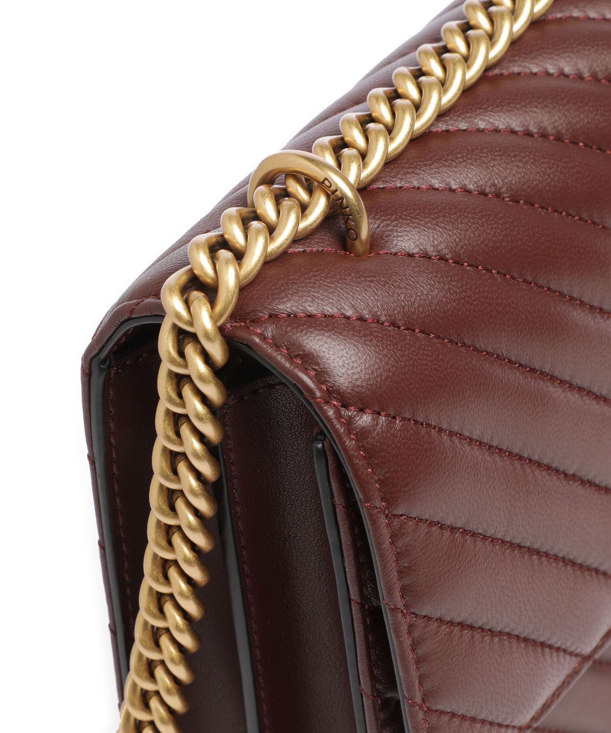Pinko Love One Classic Schoudertas rosso vino/antique gold - Image 5