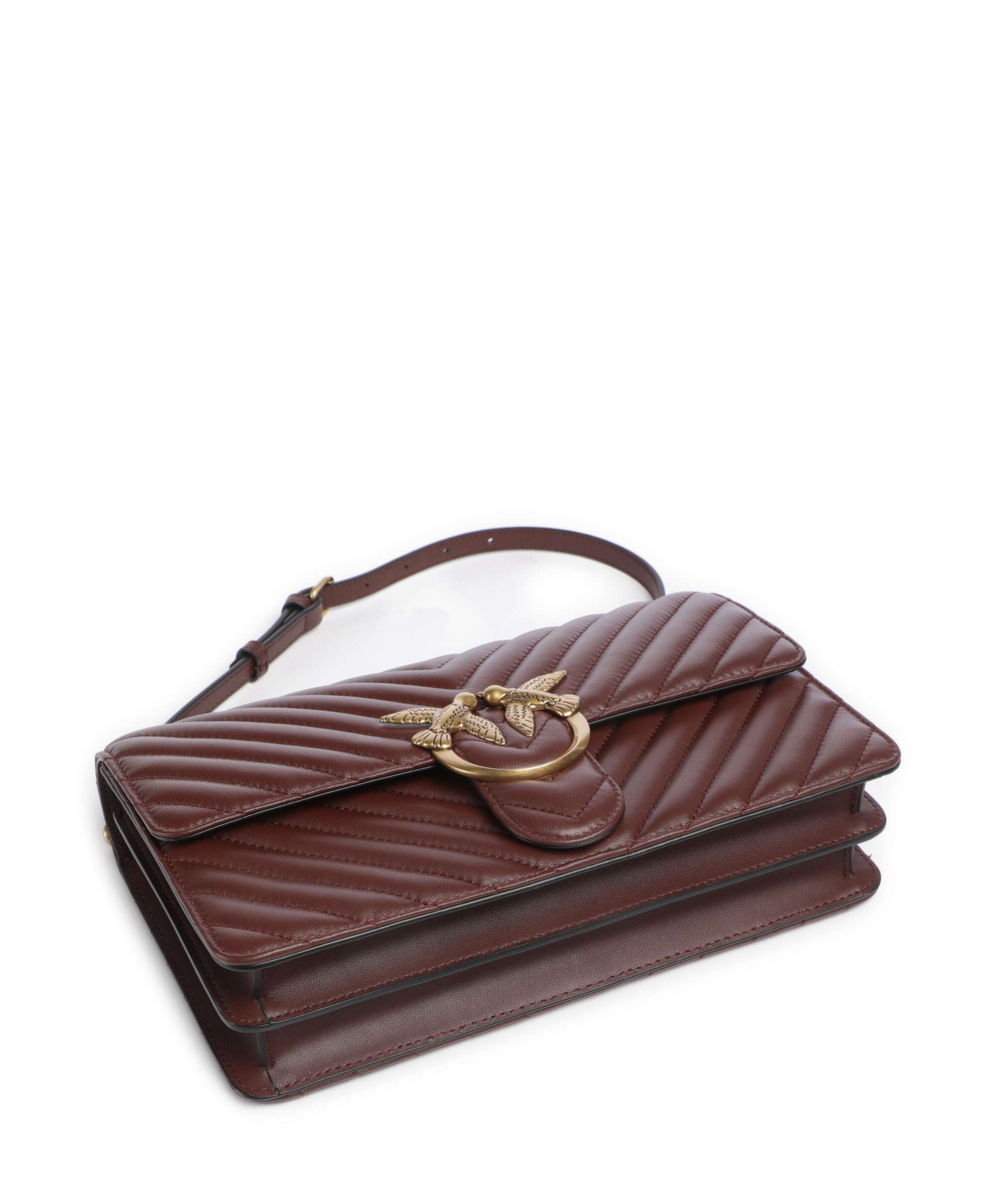 Pinko Love One Classic Schoudertas rosso vino/antique gold - Image 6