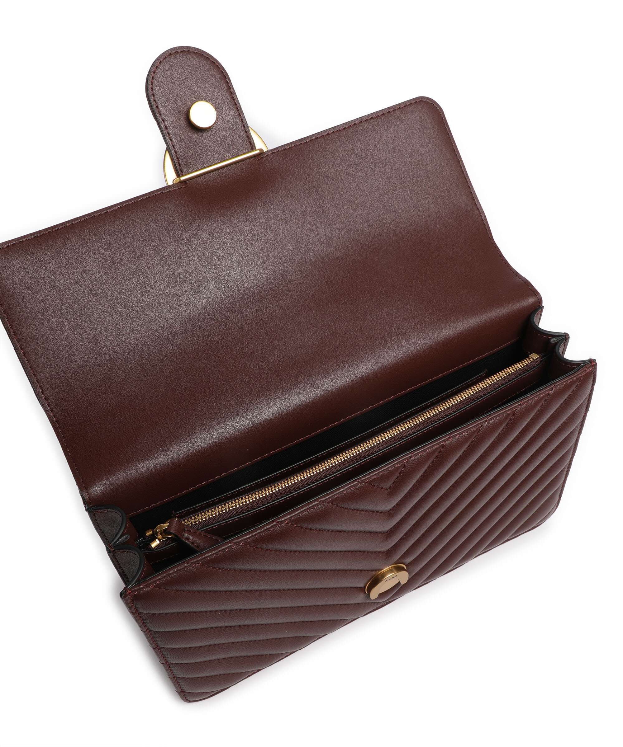 Pinko Love One Classic Schoudertas rosso vino/antique gold - Image 7