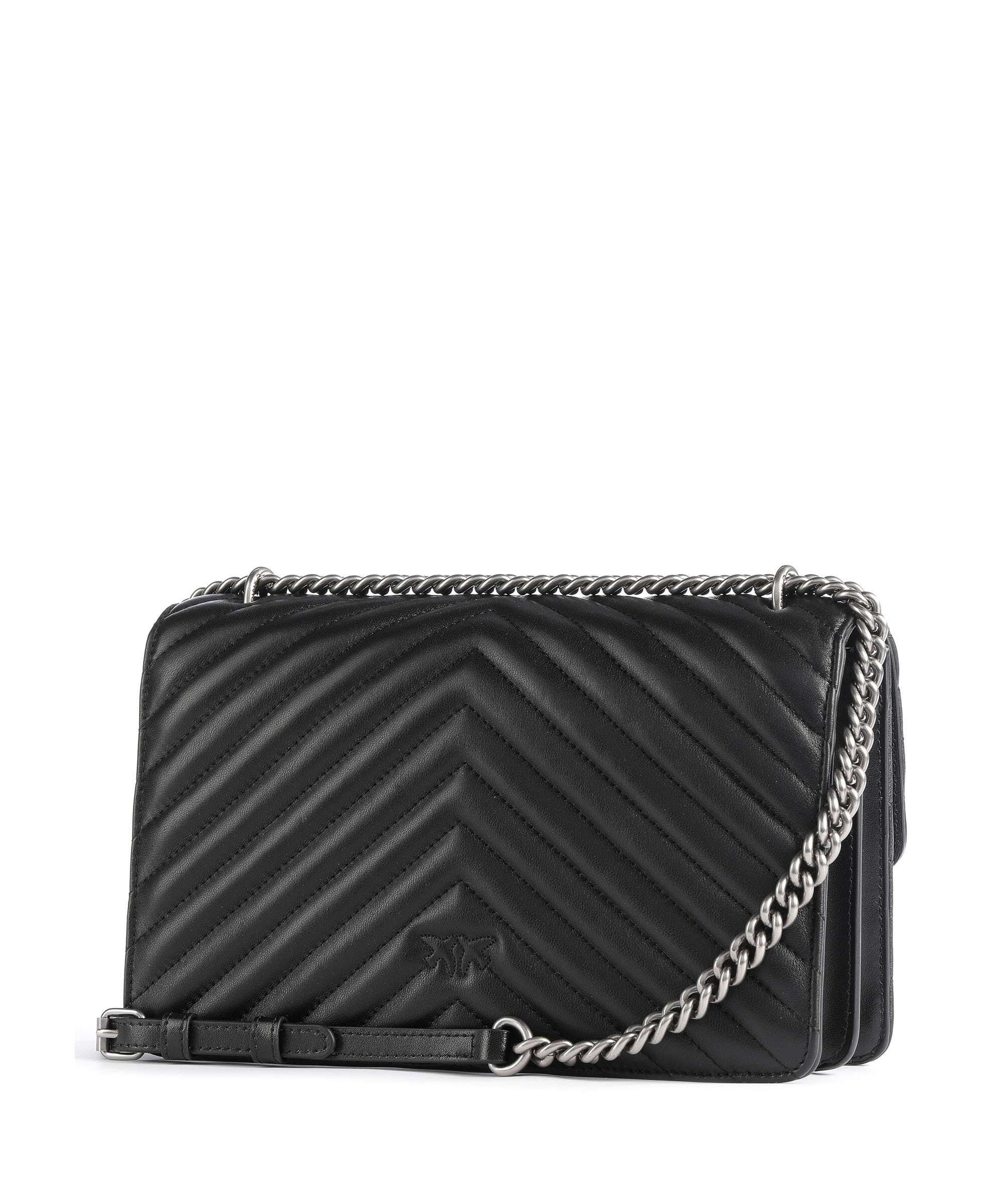 Pinko Love One Classic Schoudertas nero/old silver - Image 2