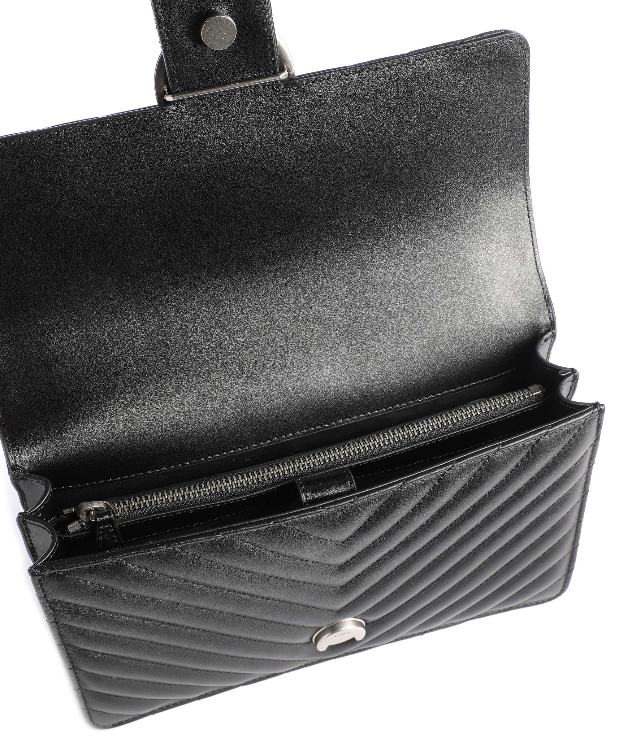 Pinko Love One Classic Schoudertas nero/old silver - Image 5