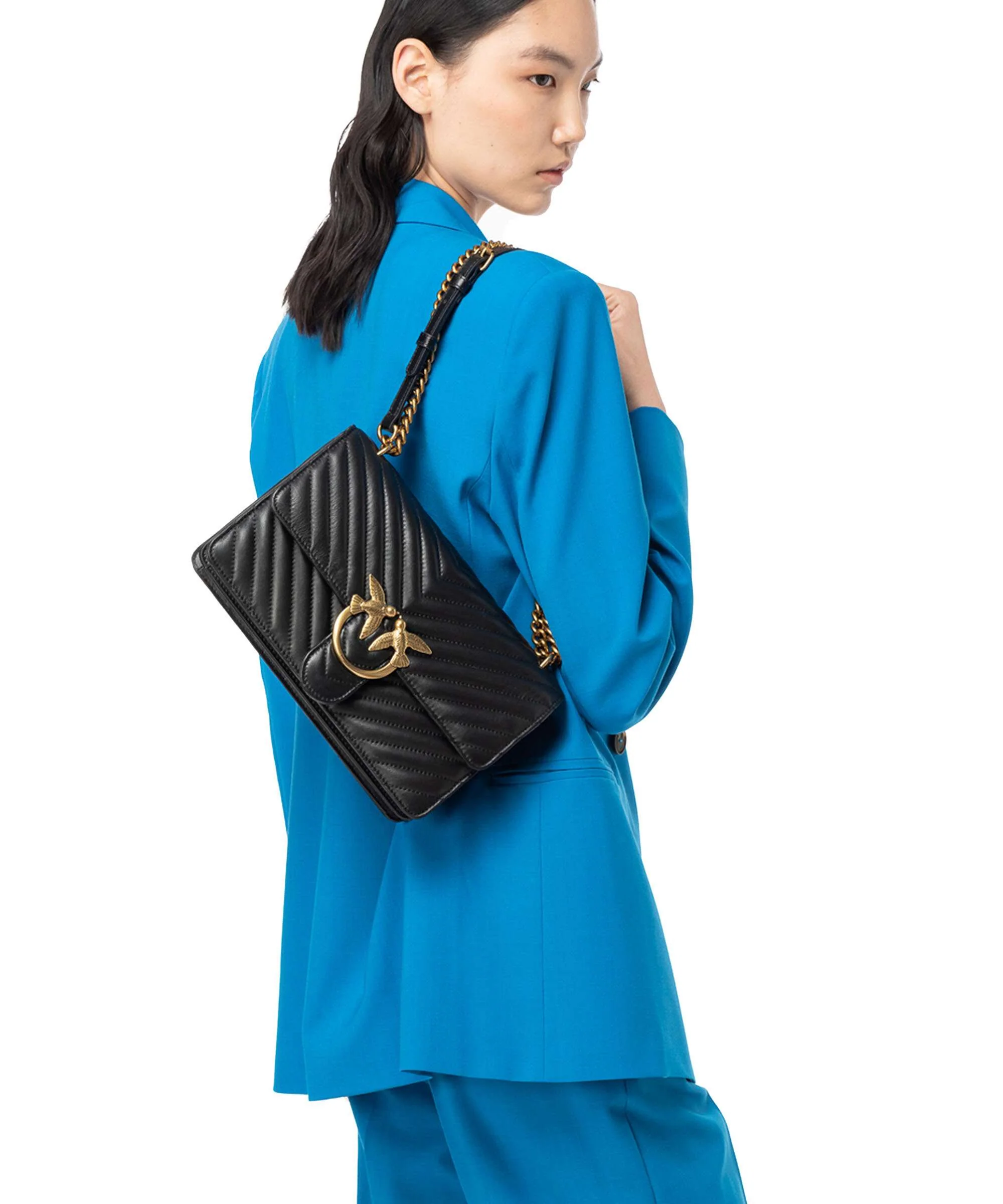 Pinko Love One Classic Schoudertas nero/antique gold - Image 3