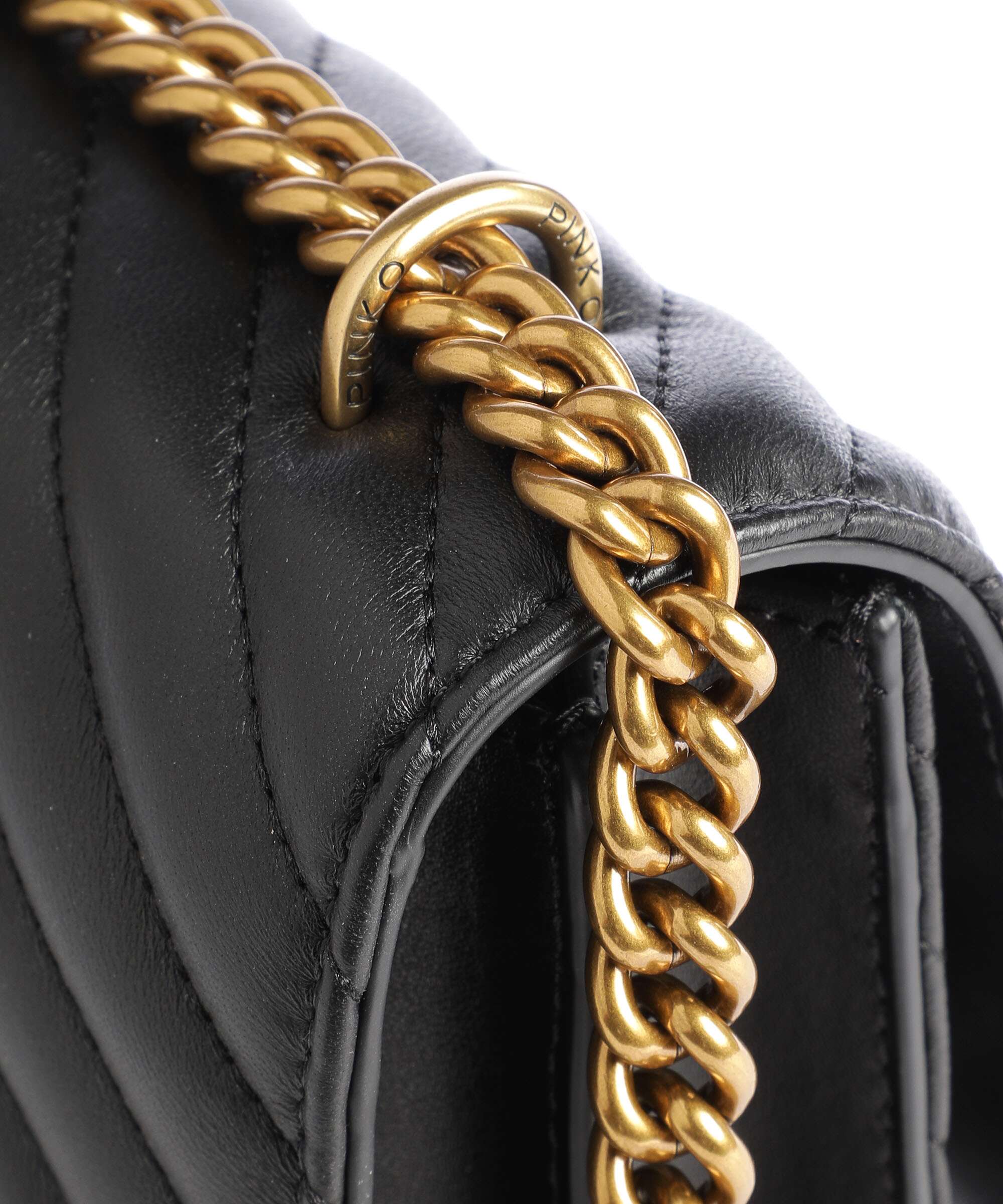 Pinko Love One Classic Schoudertas nero/antique gold - Image 5