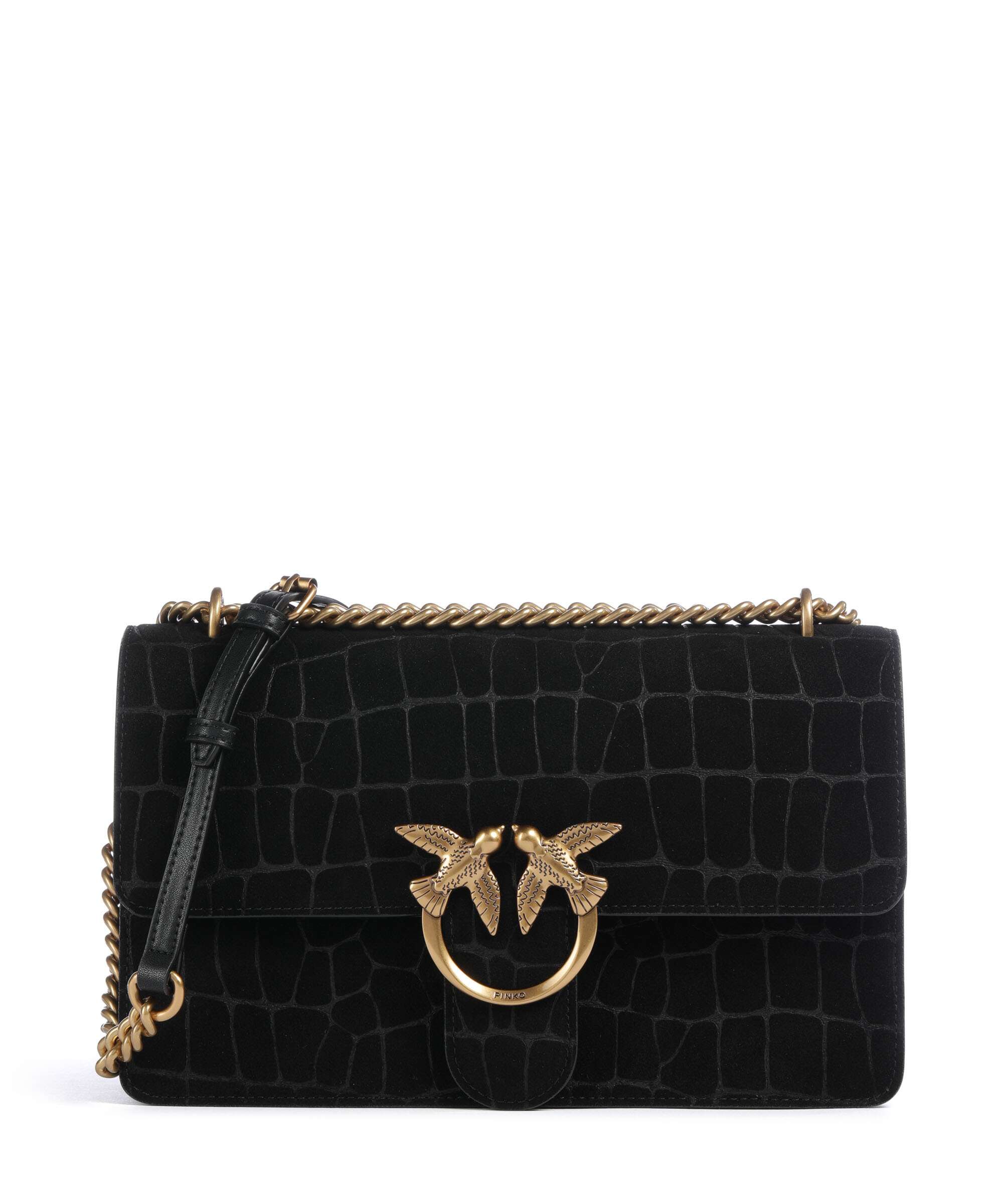 Pinko Love One Classic Schoudertas nero/antique gold