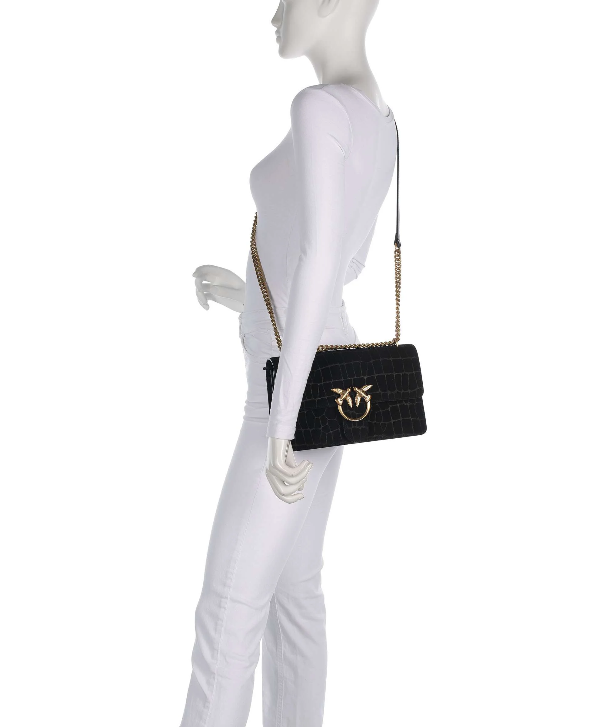 Pinko Love One Classic Schoudertas nero/antique gold - Image 3