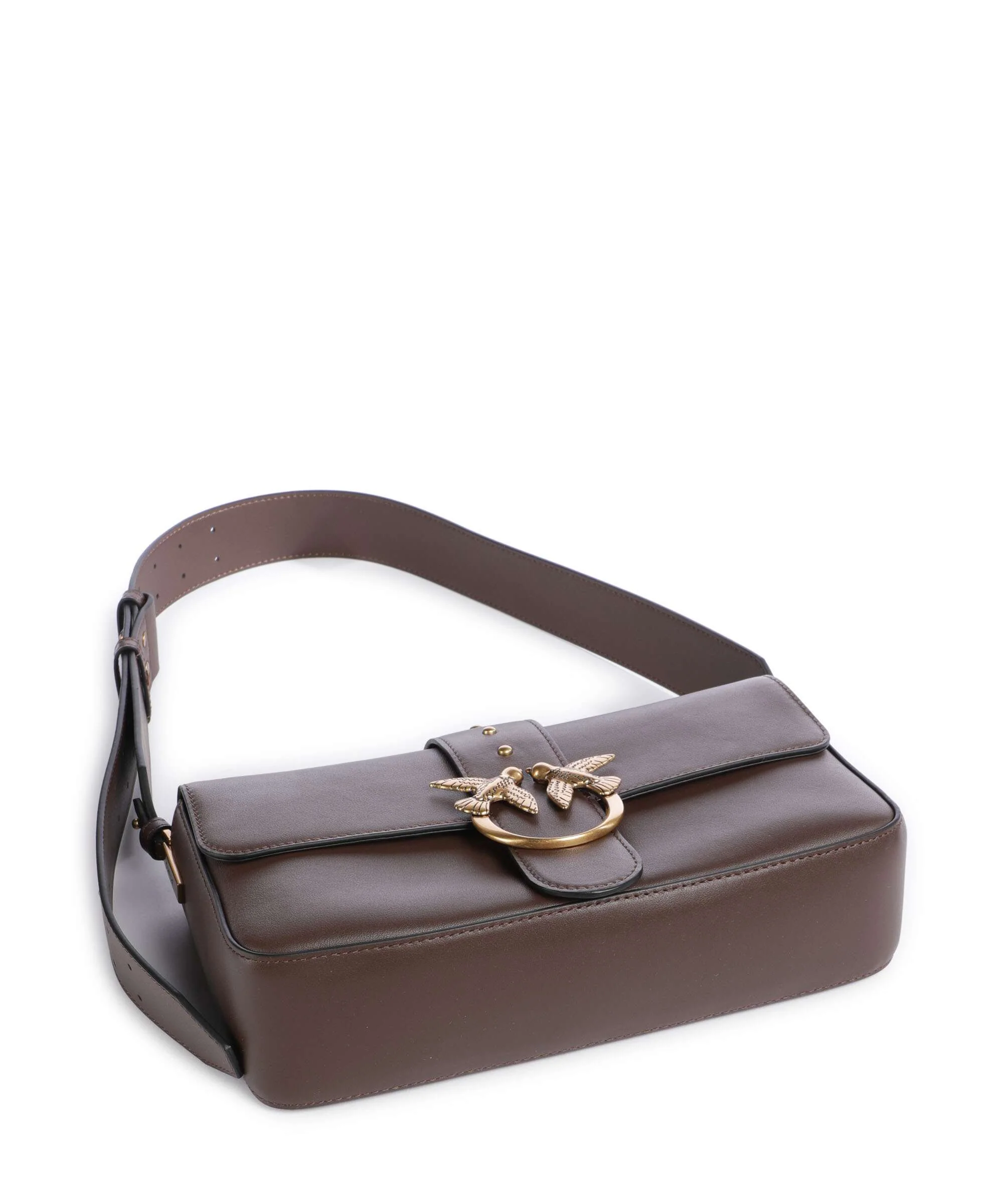 Pinko Love One Classic Slouchy Schoudertas marrone castano/antique gold - Image 6