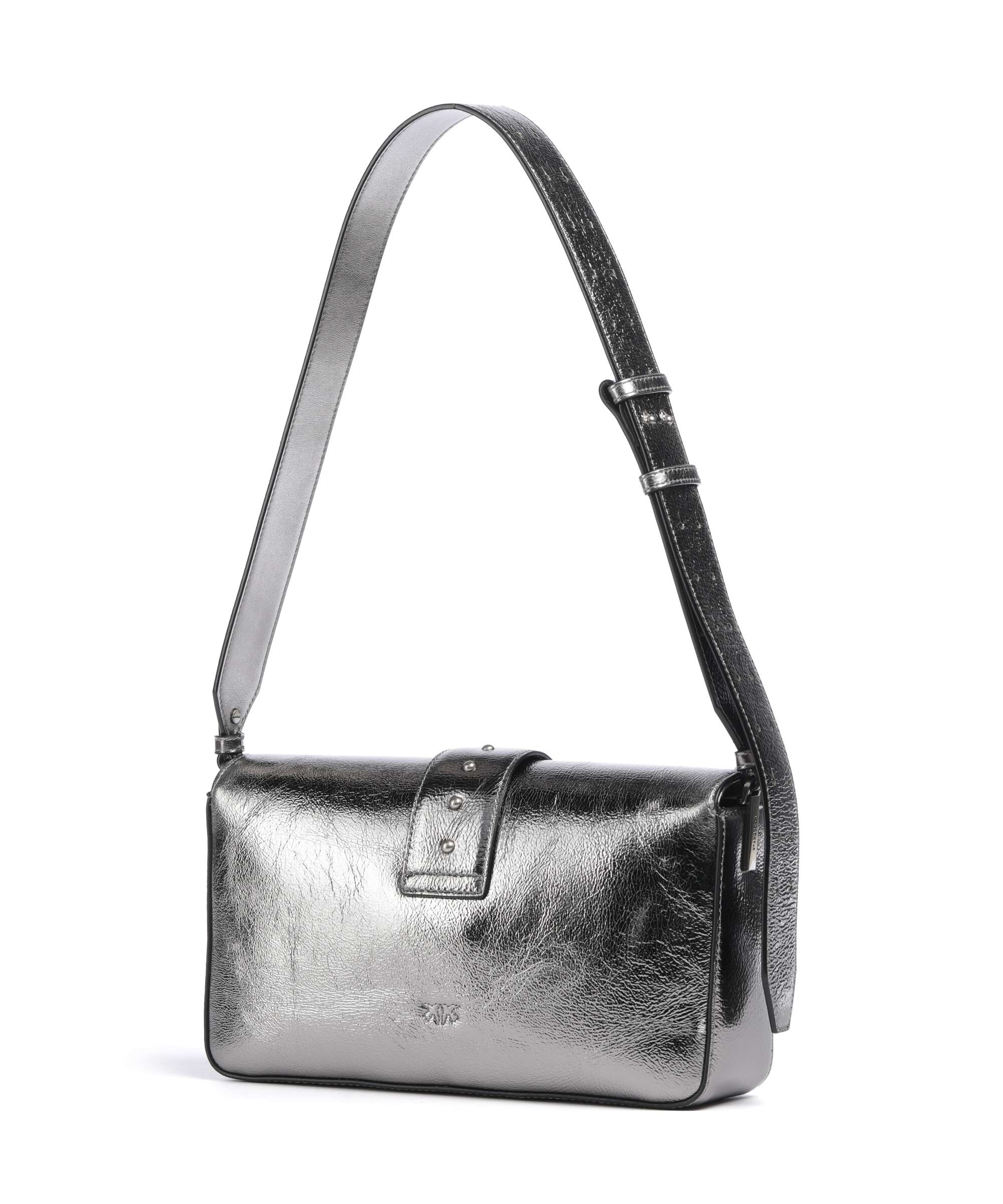 Pinko Love One Classic Slouchy Schoudertas antracite/old silver - Image 2