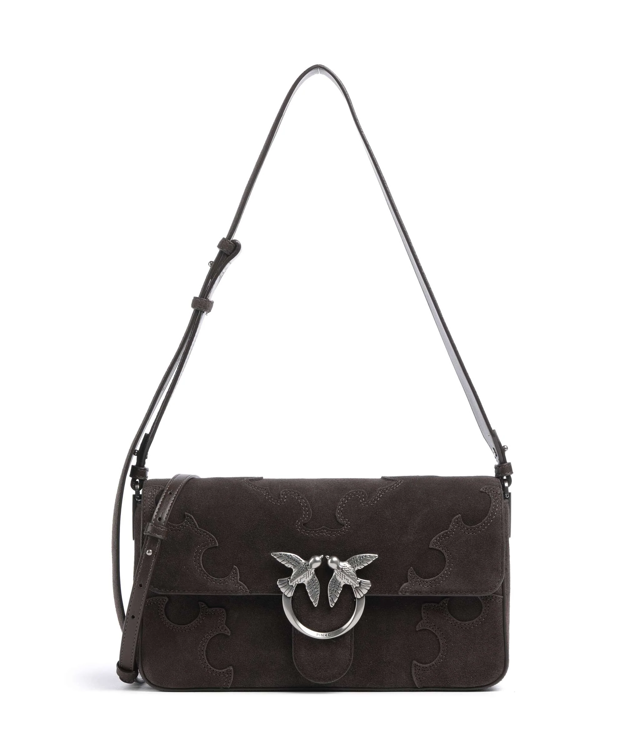 Pinko Love One Classic Slouchy Schoudertas marrone/chicco di caffe/old silver