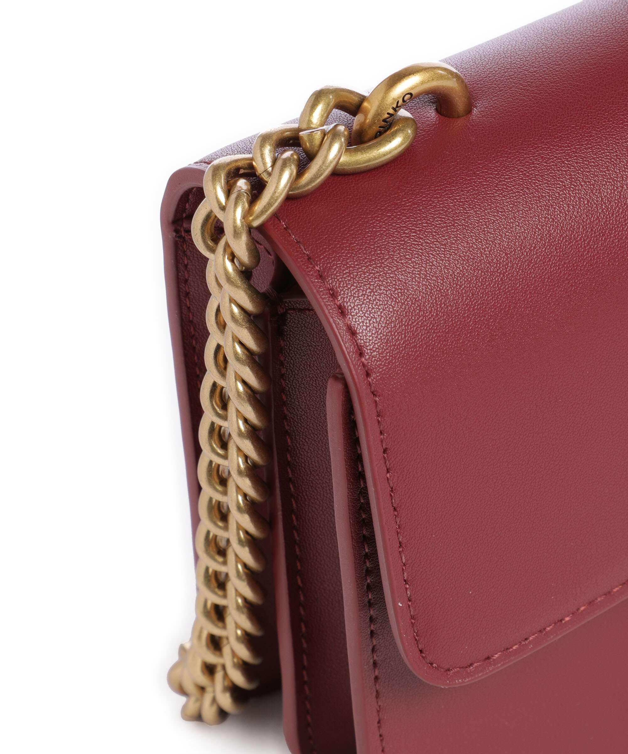 Pinko Love One Mini Crossbody tas bordeaux merlot/antique gold - Image 4