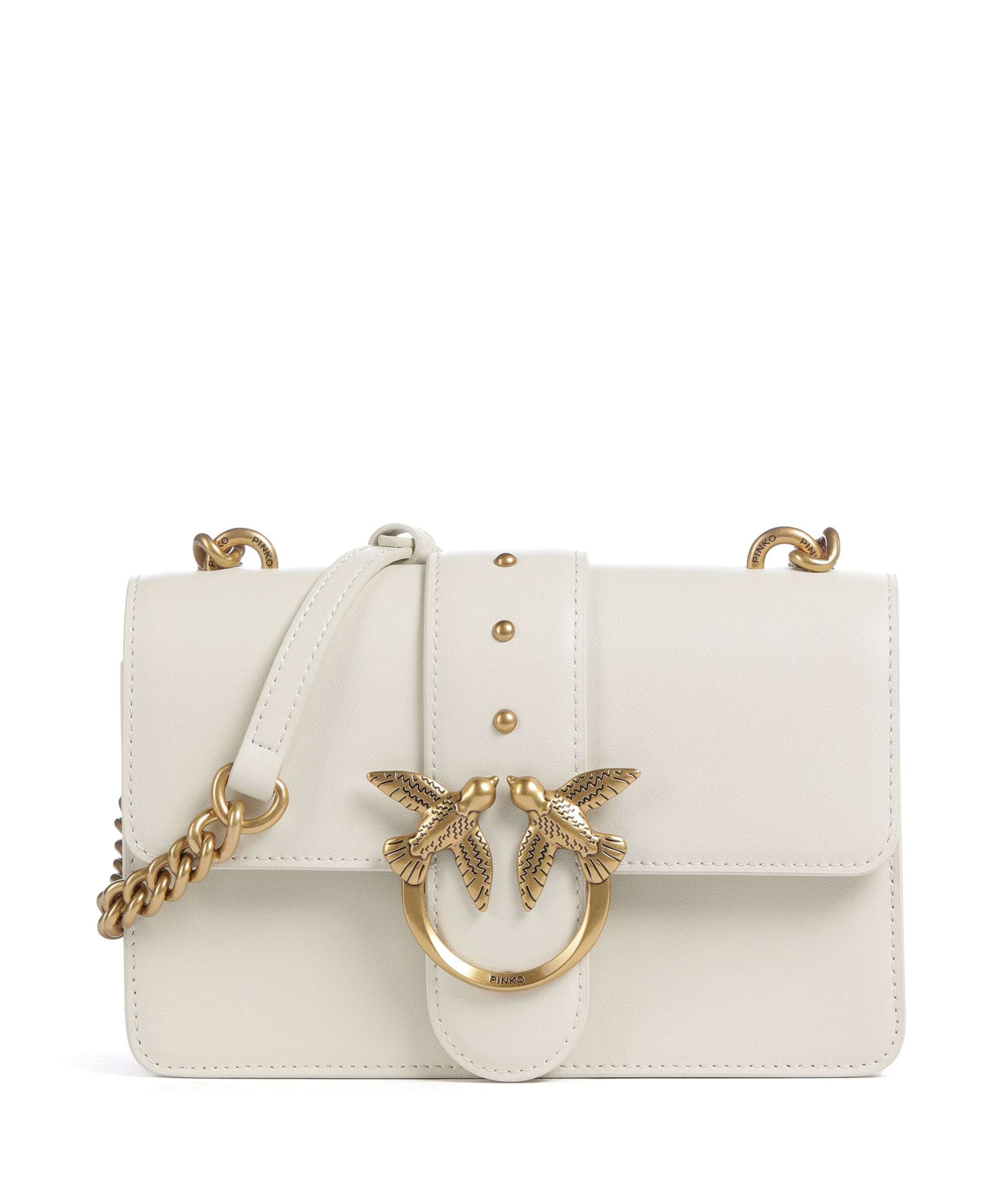 Pinko Love One Mini Crossbody tas bianco seta/antique gold