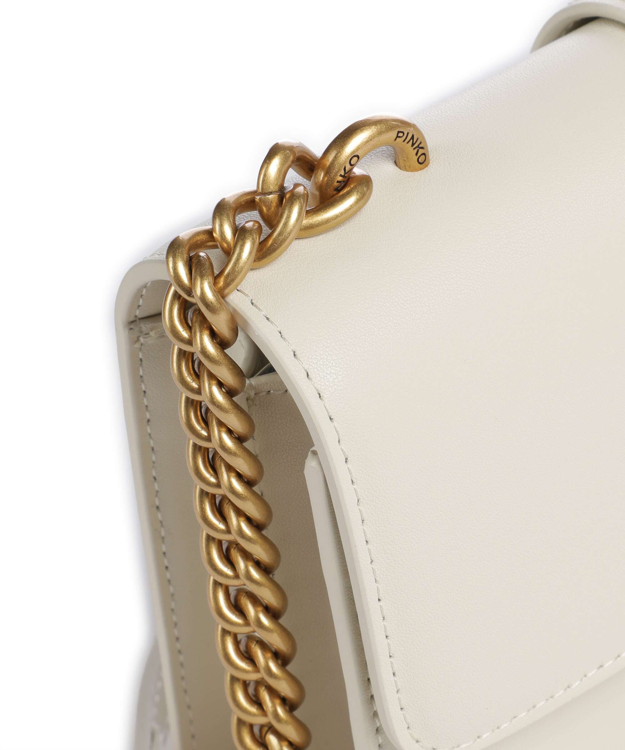 Pinko Love One Mini Crossbody tas bianco seta/antique gold - Image 4