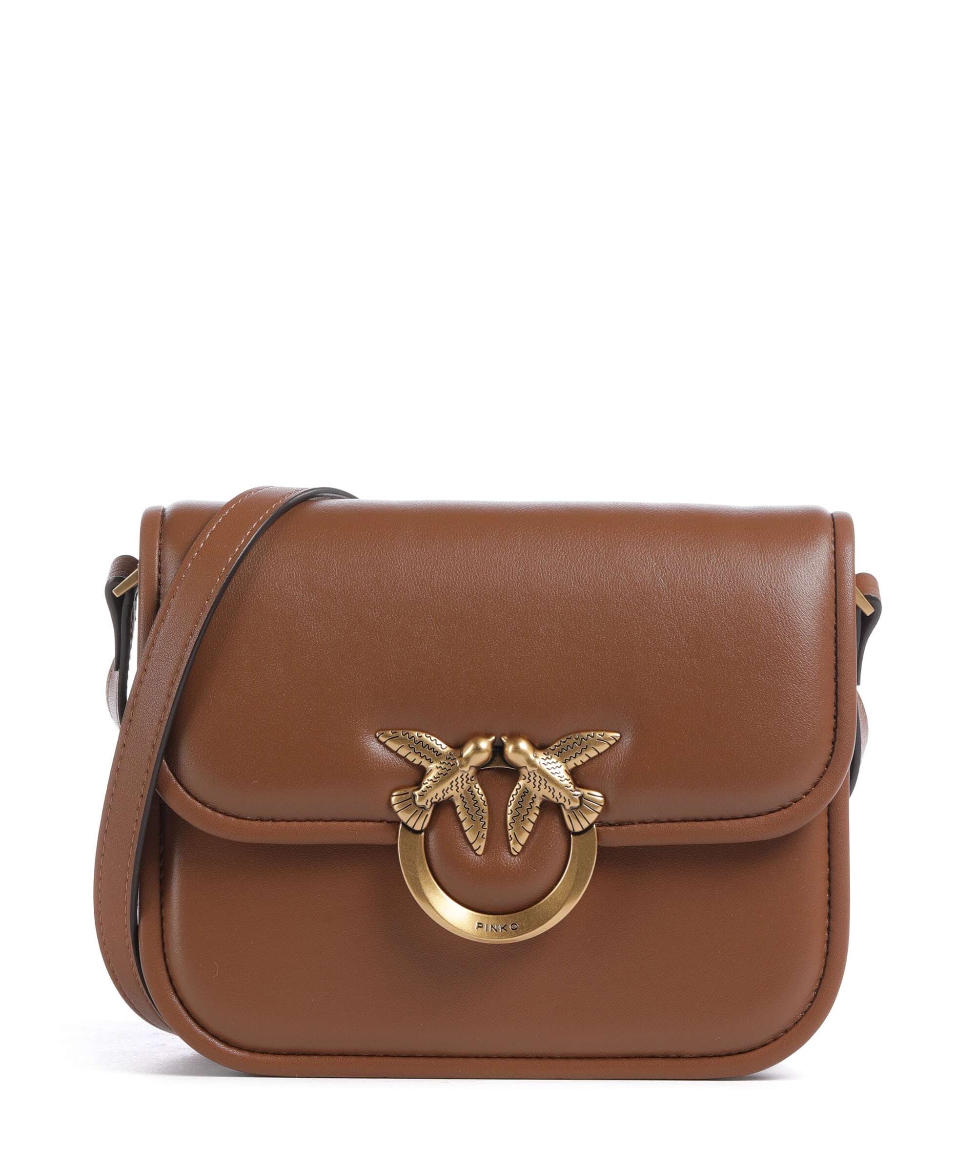 Pinko Love One Mini Crossbody tas marrone/leone/antique gold