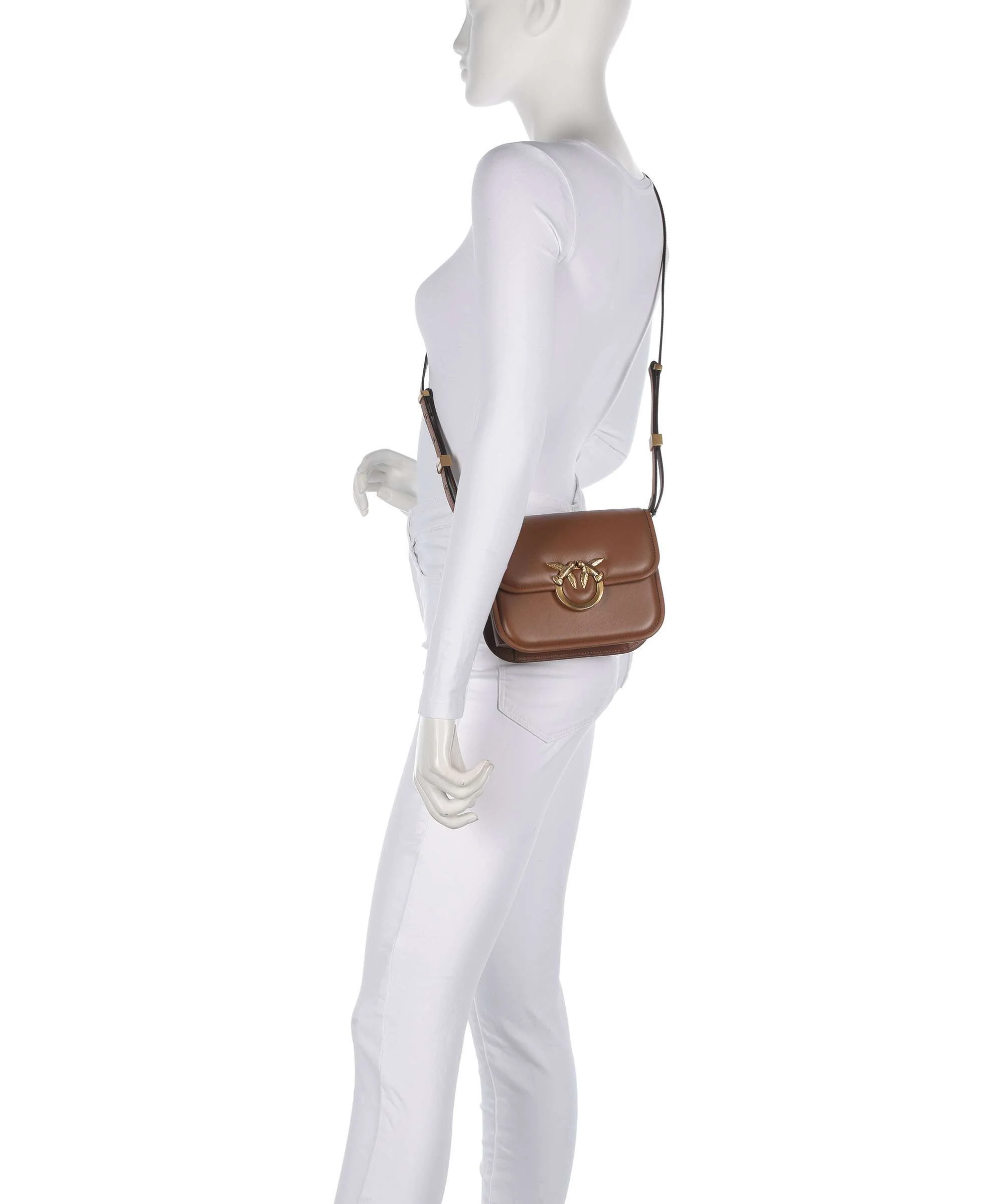 Pinko Love One Mini Crossbody tas marrone/leone/antique gold - Image 3