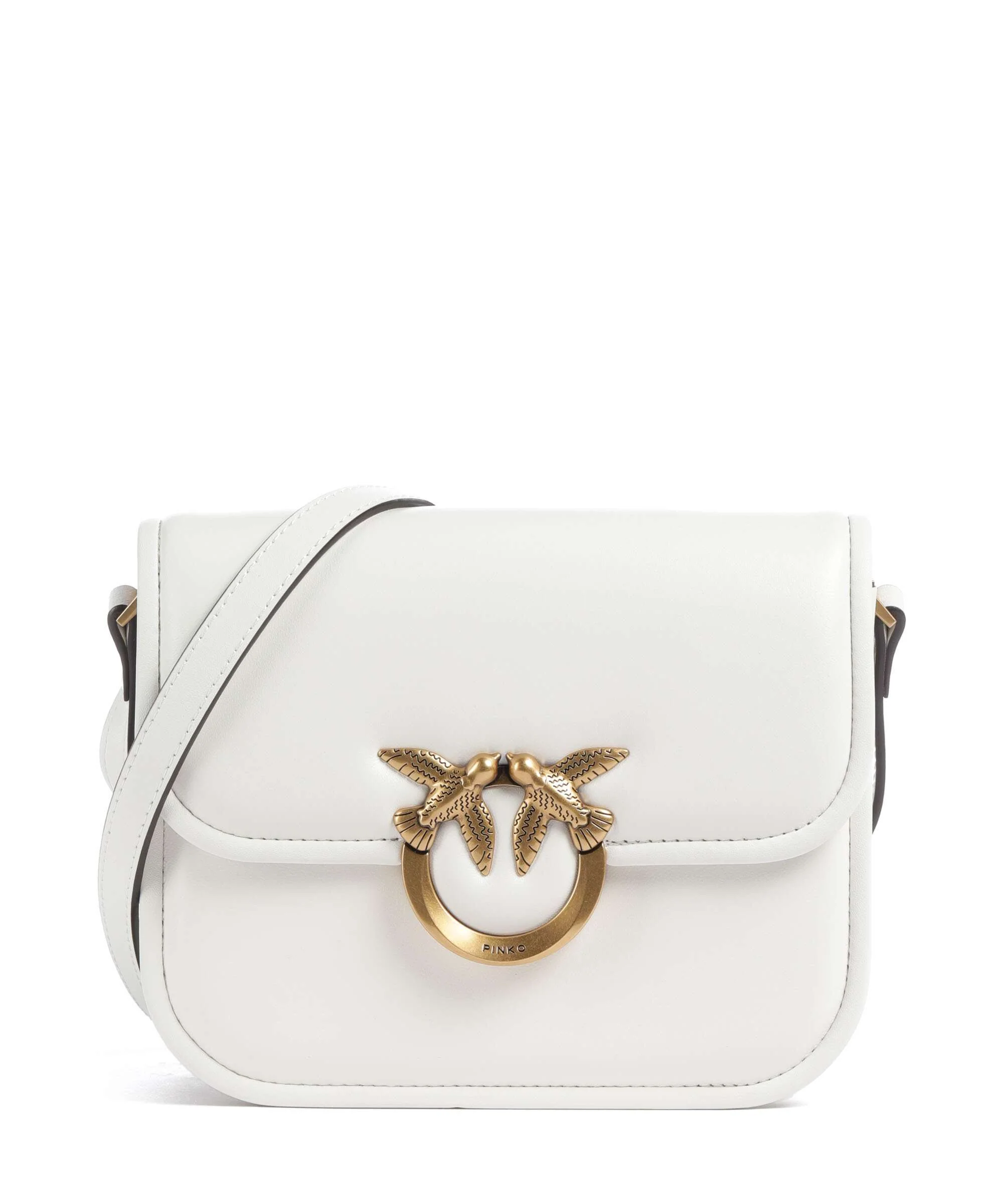 Pinko Love One Mini Crossbody tas bianco nembo/antique gold