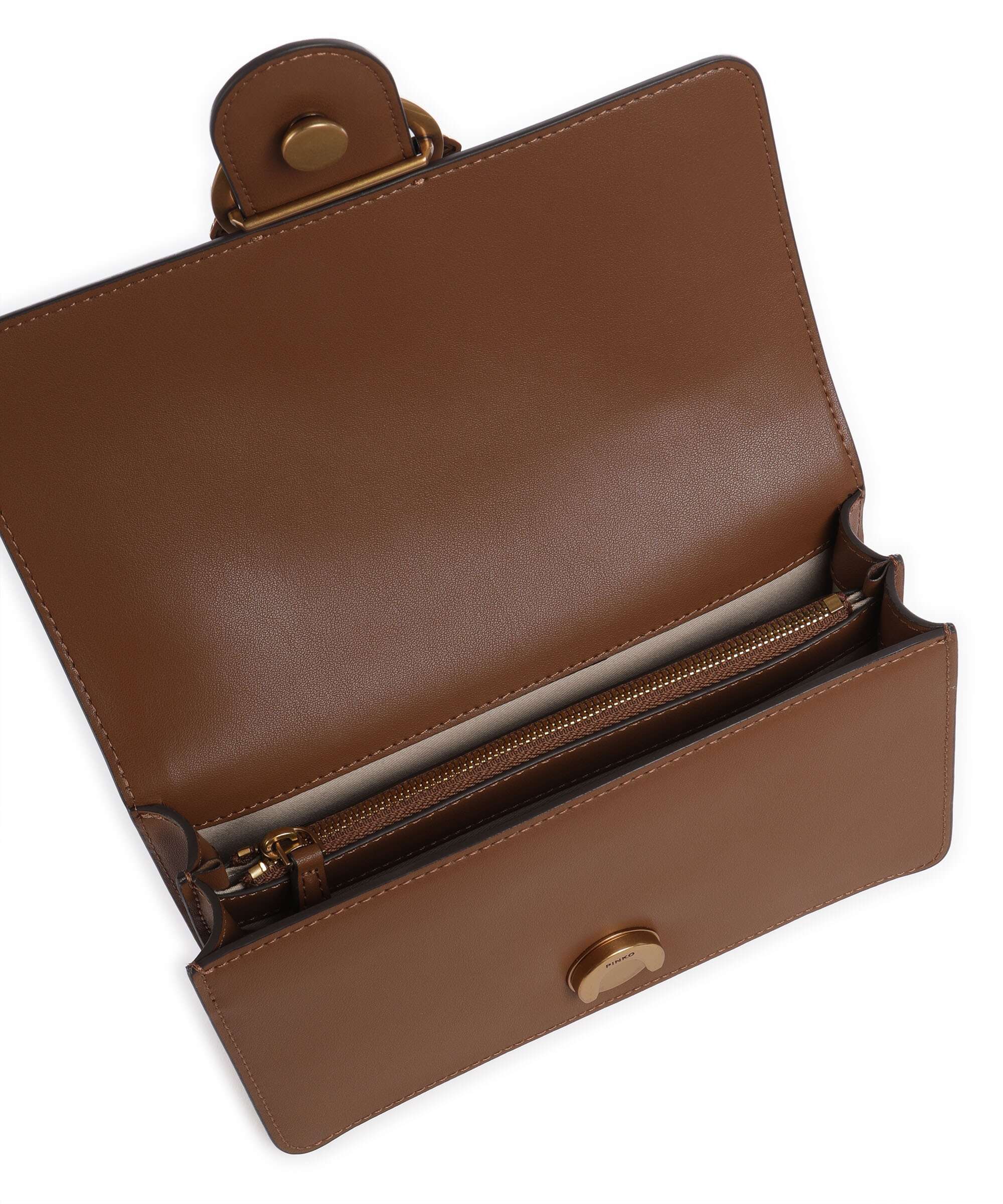 Pinko Love One Mini Crossbody tas marrone/leone/antique gold - Image 6