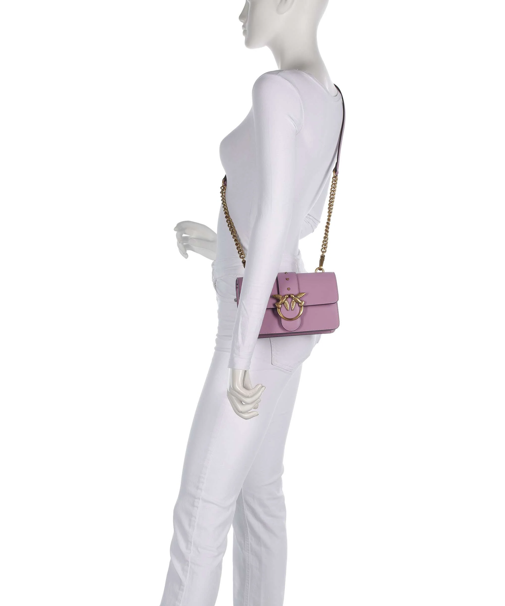Pinko Love One Mini Crossbody tas lilla/antique gold - Image 3