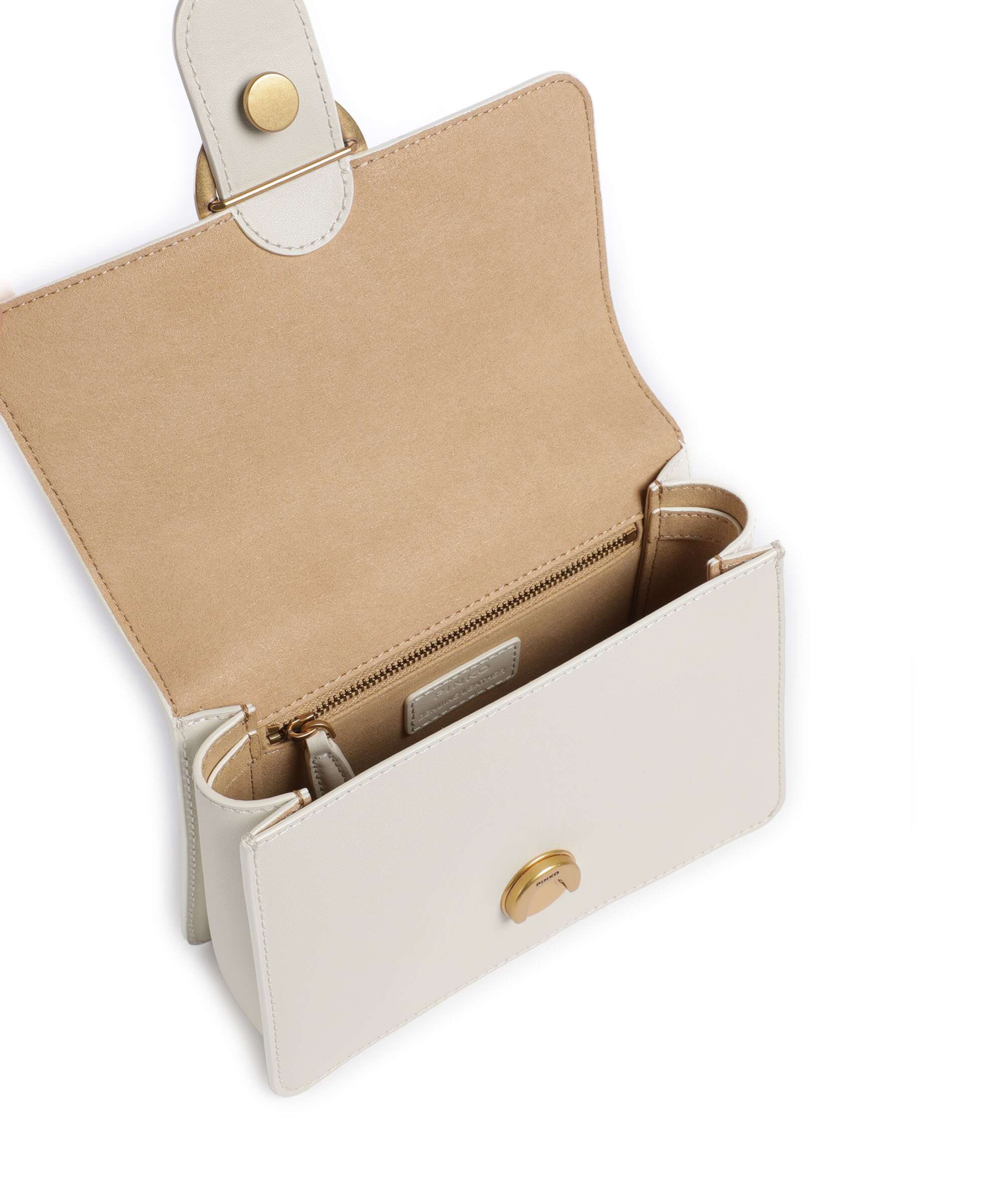 Pinko Love One Mini Handtas bianco seta/antique gold - Image 7
