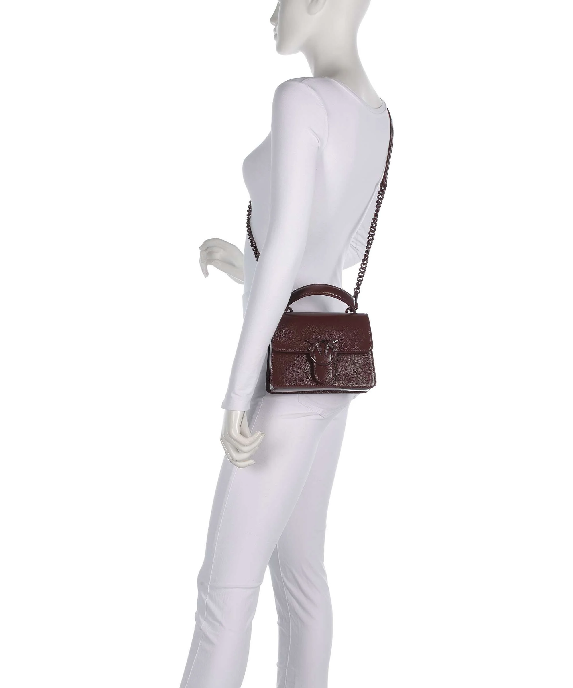 Pinko Love One Mini Handtas burgundy wine - Image 3