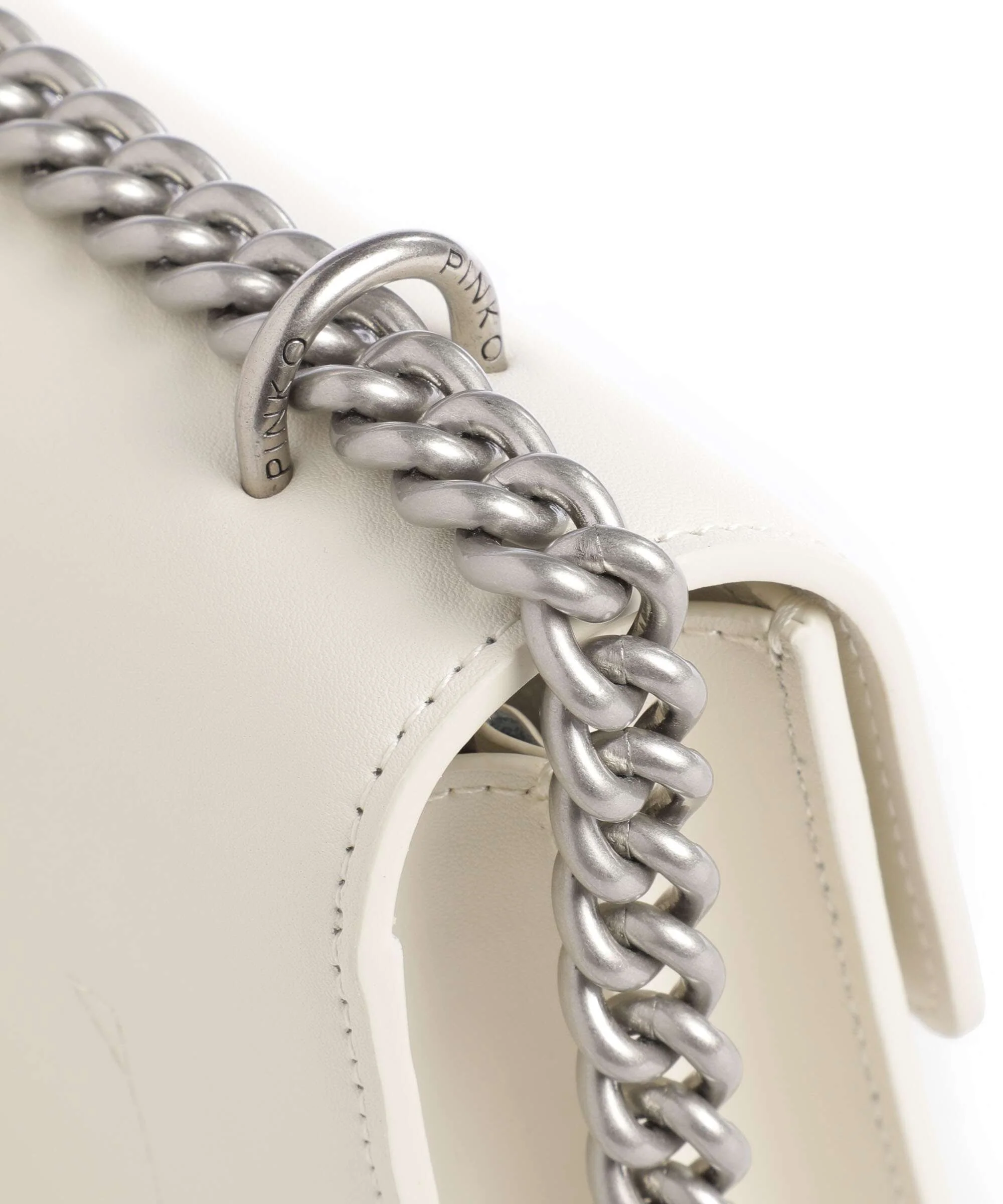 Pinko Love One Mini Schoudertas bianco seta/old silver - Image 4