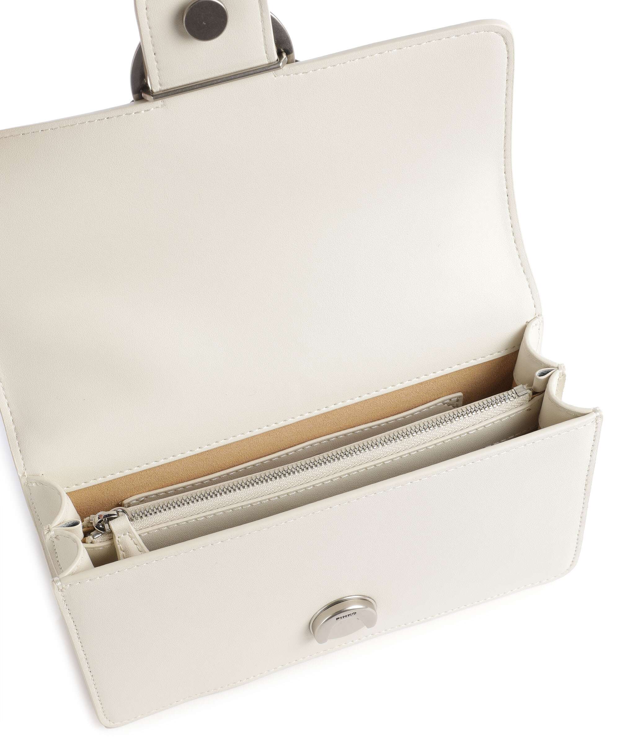 Pinko Love One Mini Schoudertas bianco seta/old silver - Image 6