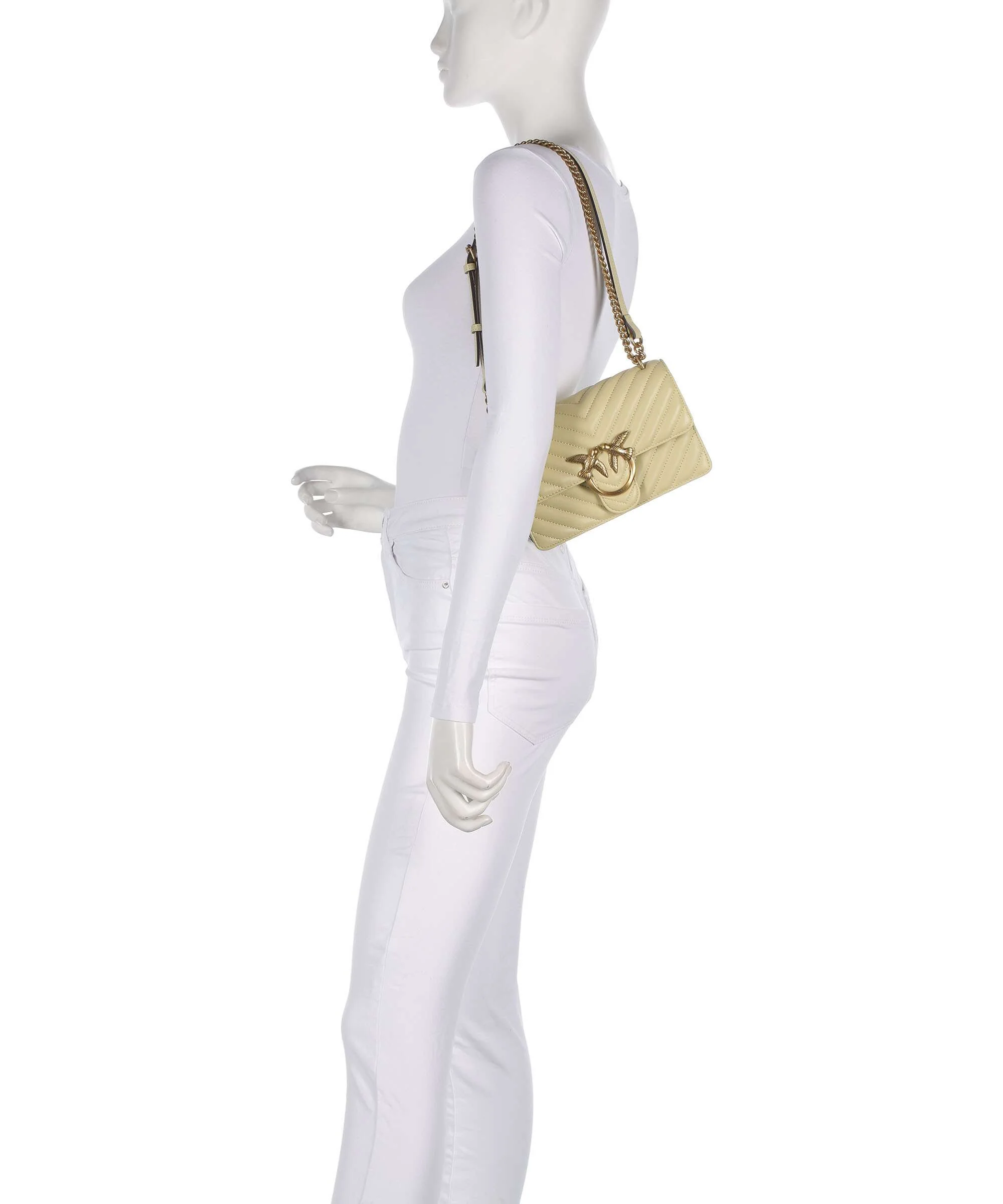 Pinko Love One Mini Schoudertas giallo vaniglia/antique gold - Image 4