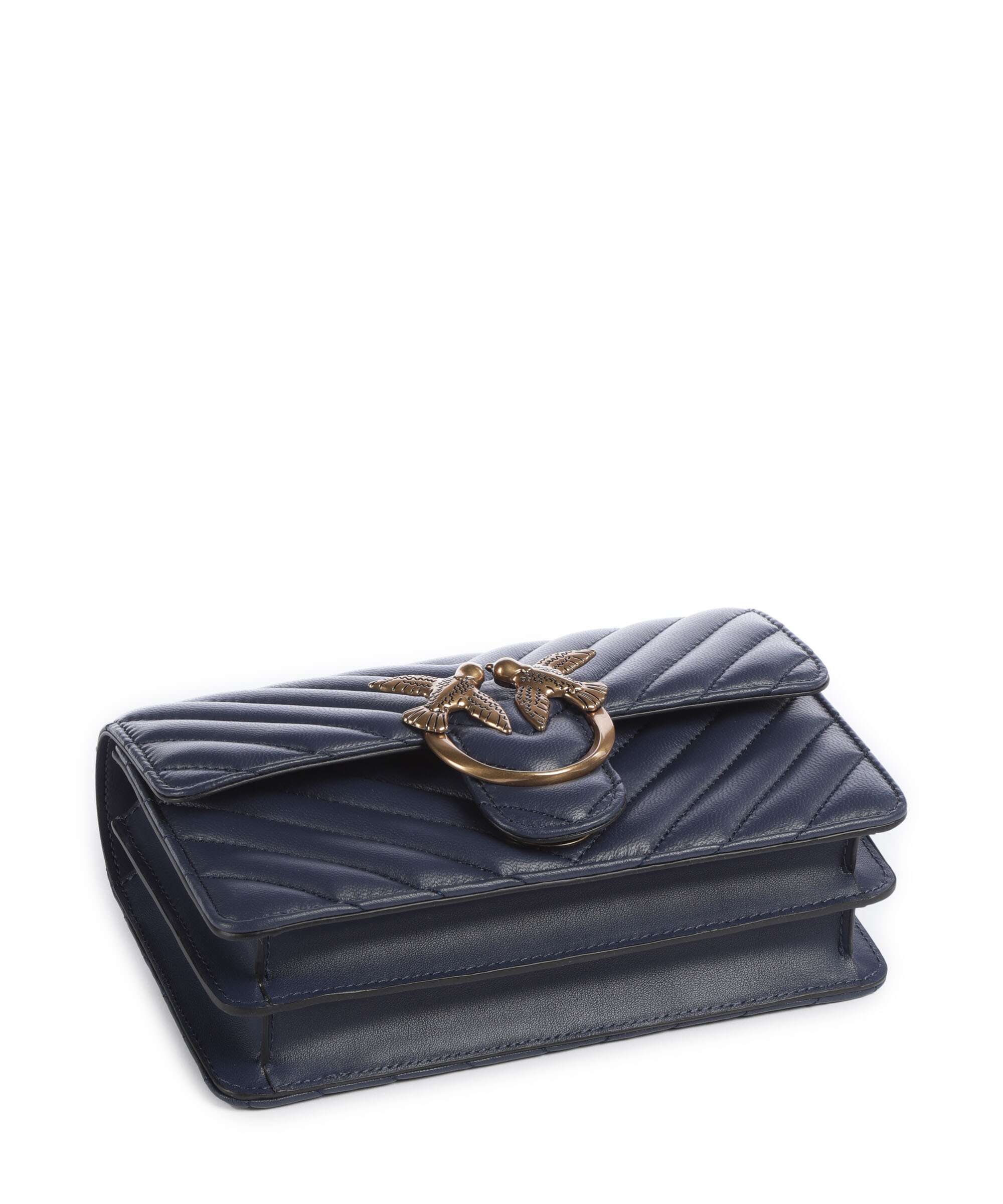 Pinko Love One Mini Schoudertas blu indaco ombroso/antique gold - Image 6