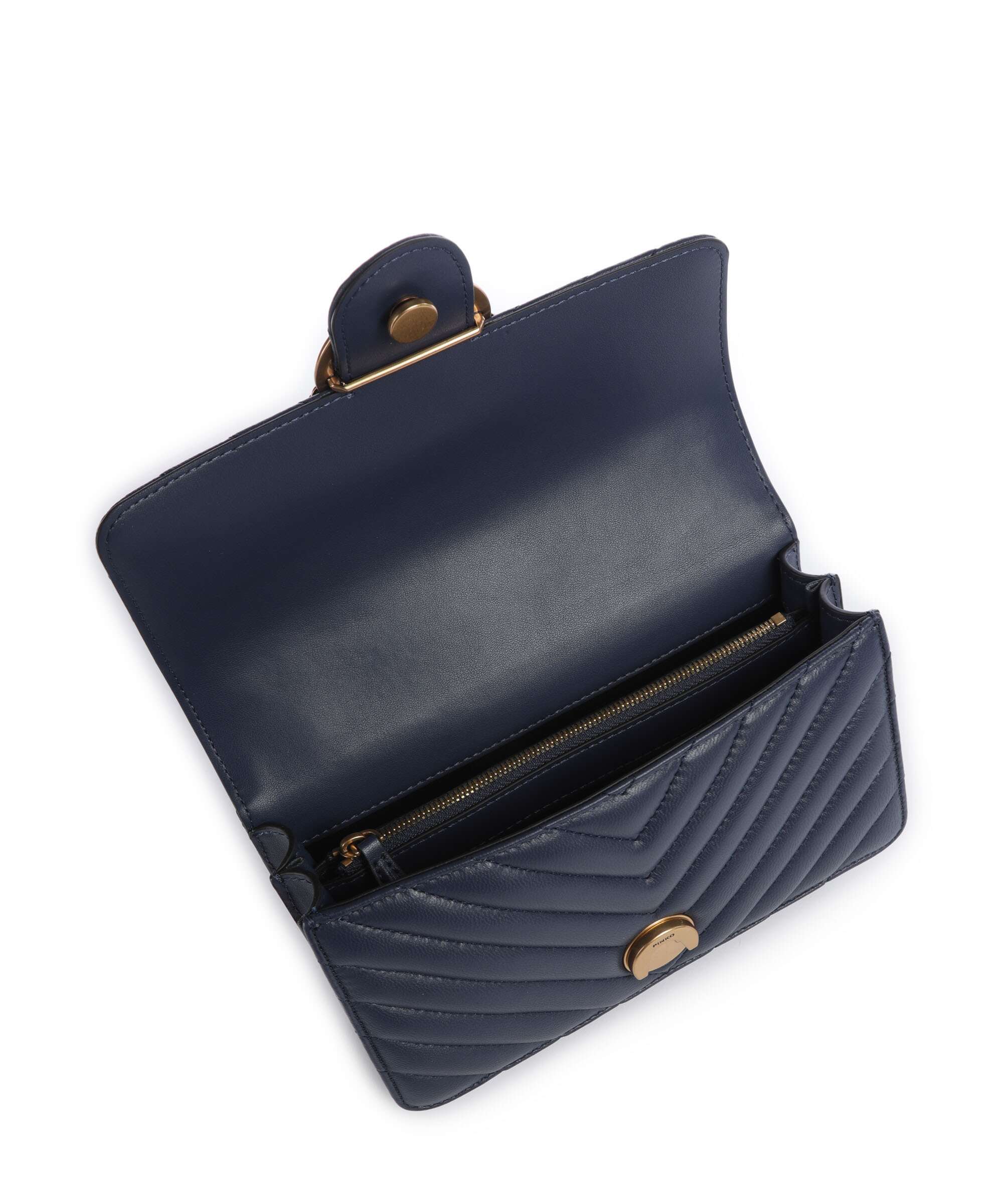 Pinko Love One Mini Schoudertas blu indaco ombroso/antique gold - Image 7
