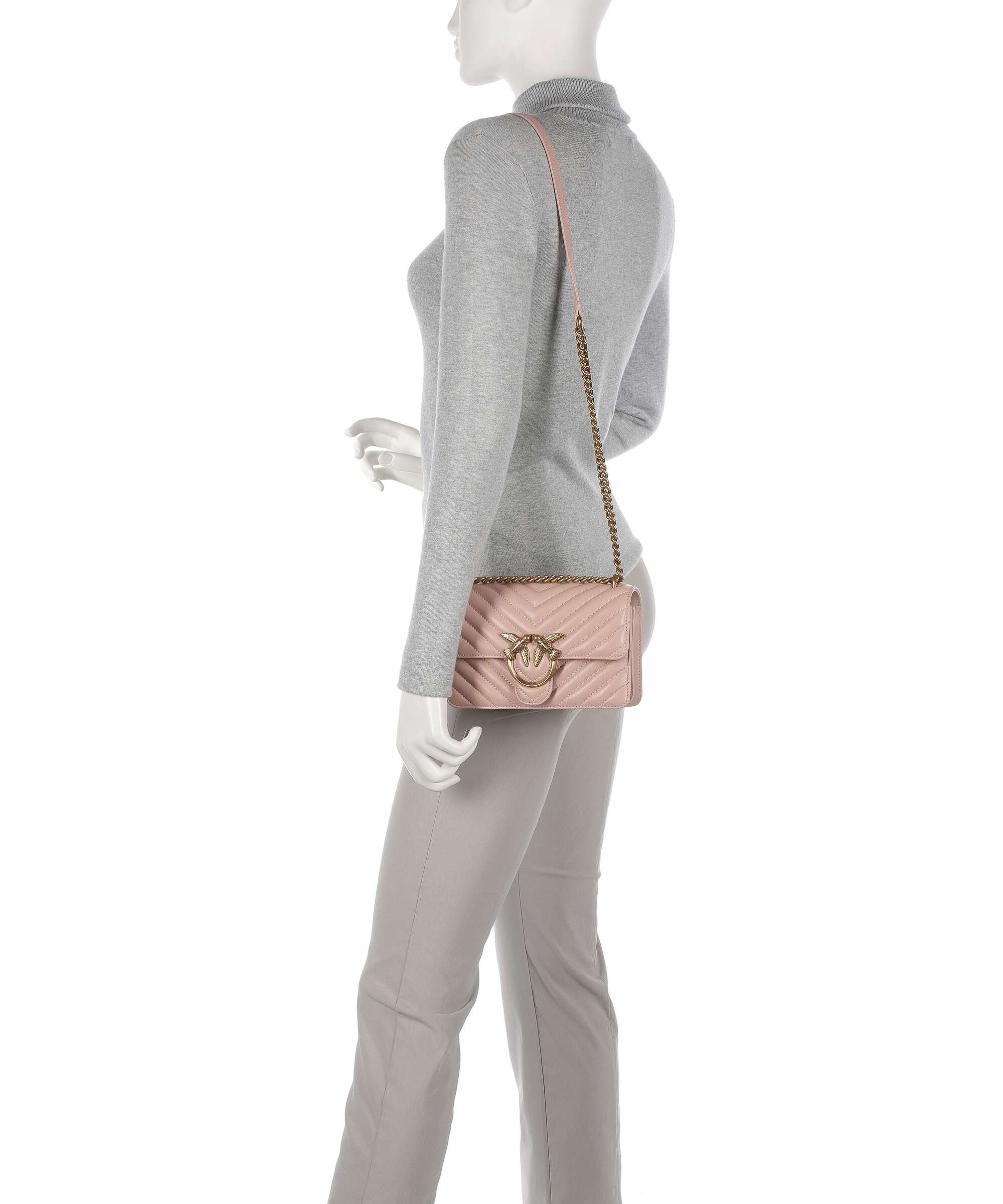 Pinko Love One Mini Schoudertas cipria/antique gold - Image 3