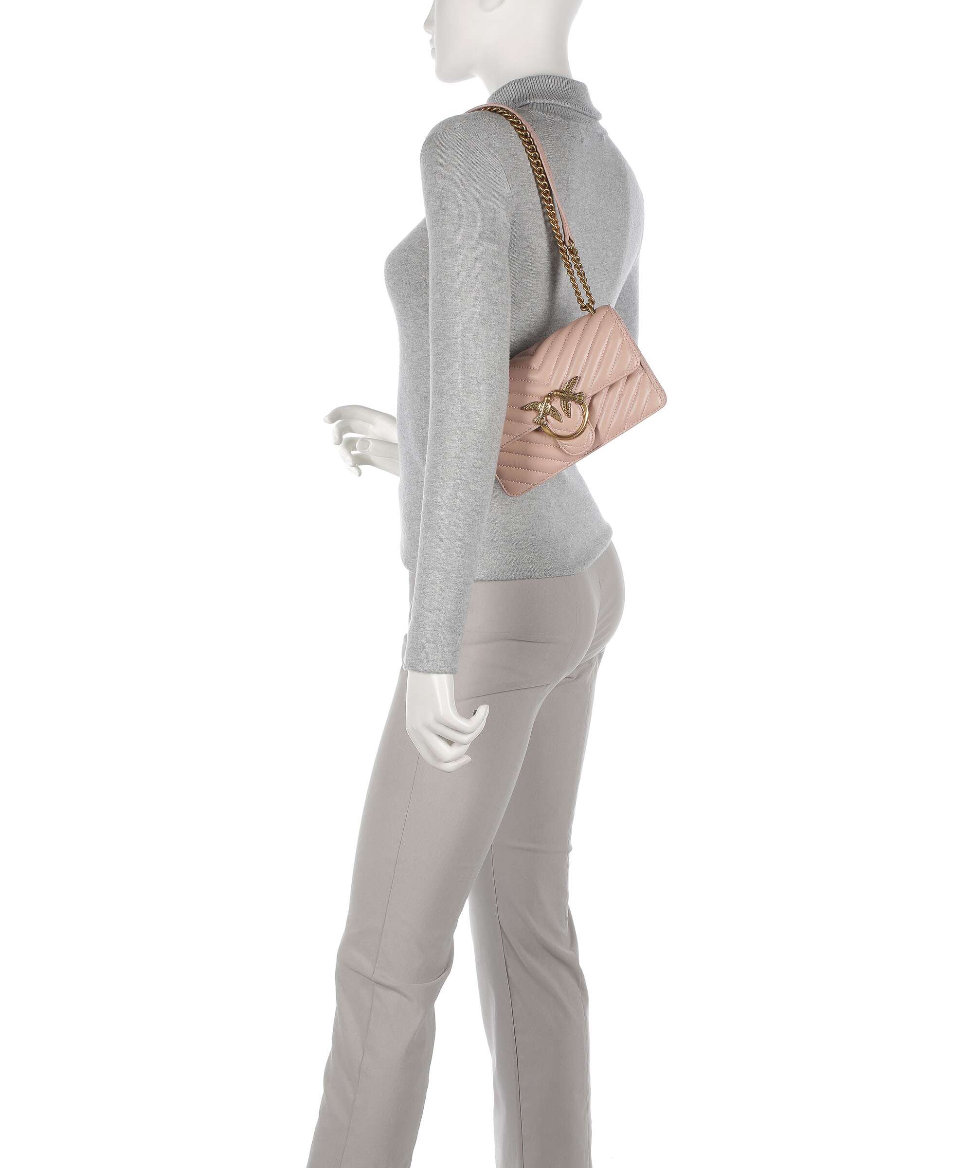 Pinko Love One Mini Schoudertas cipria/antique gold - Image 4