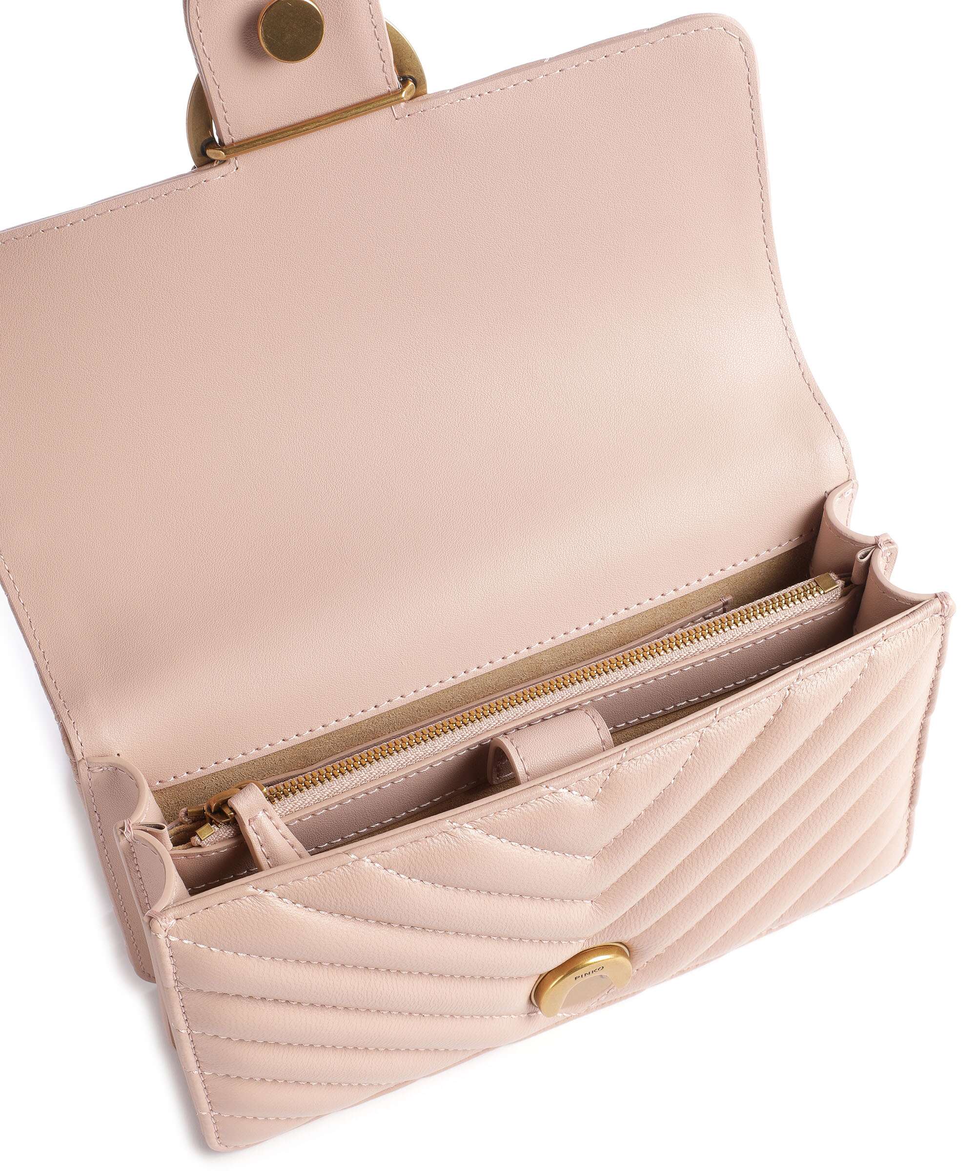 Pinko Love One Mini Schoudertas cipria/antique gold - Image 7