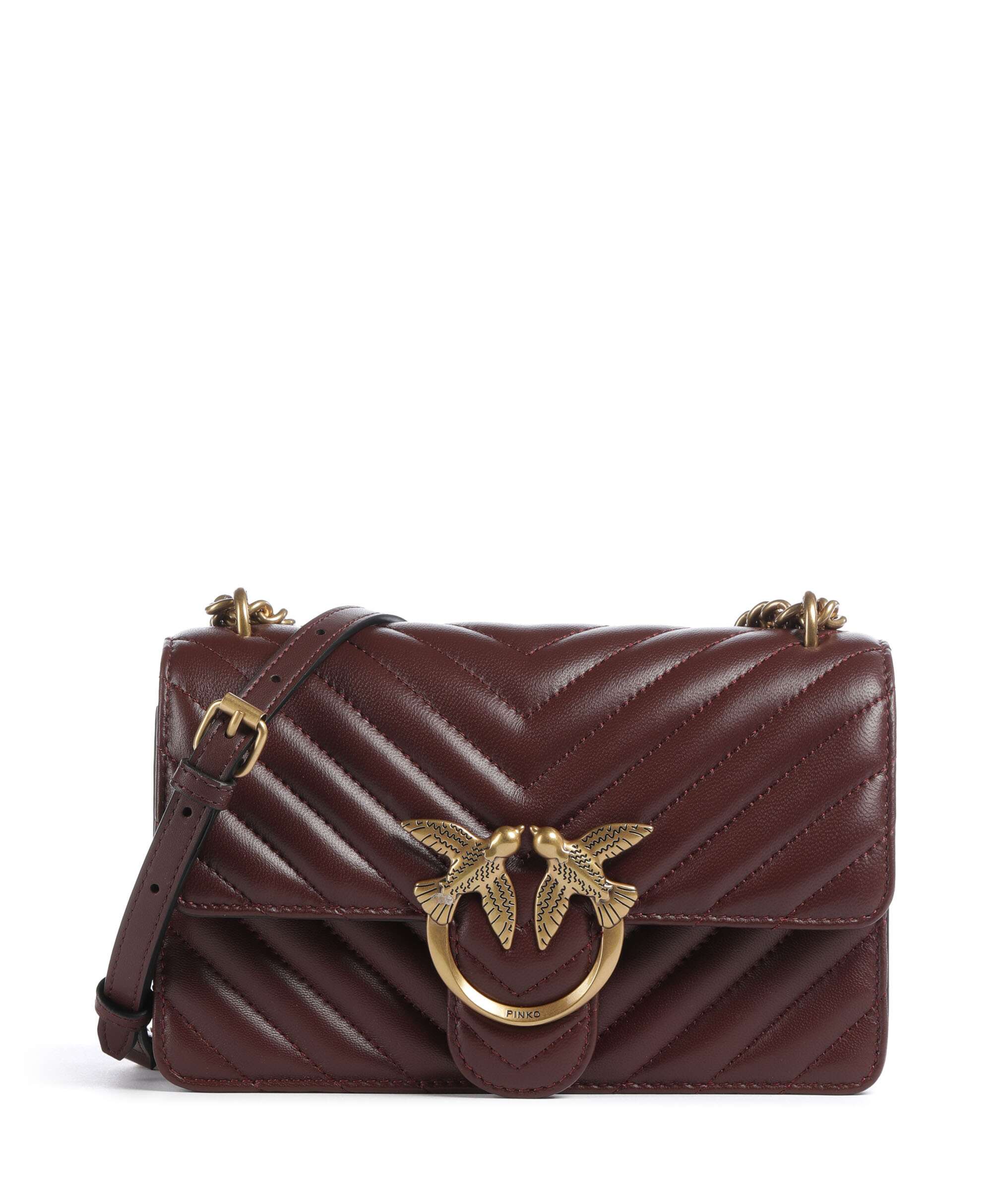 Pinko Love One Mini Schoudertas burgundy wine/antique gold