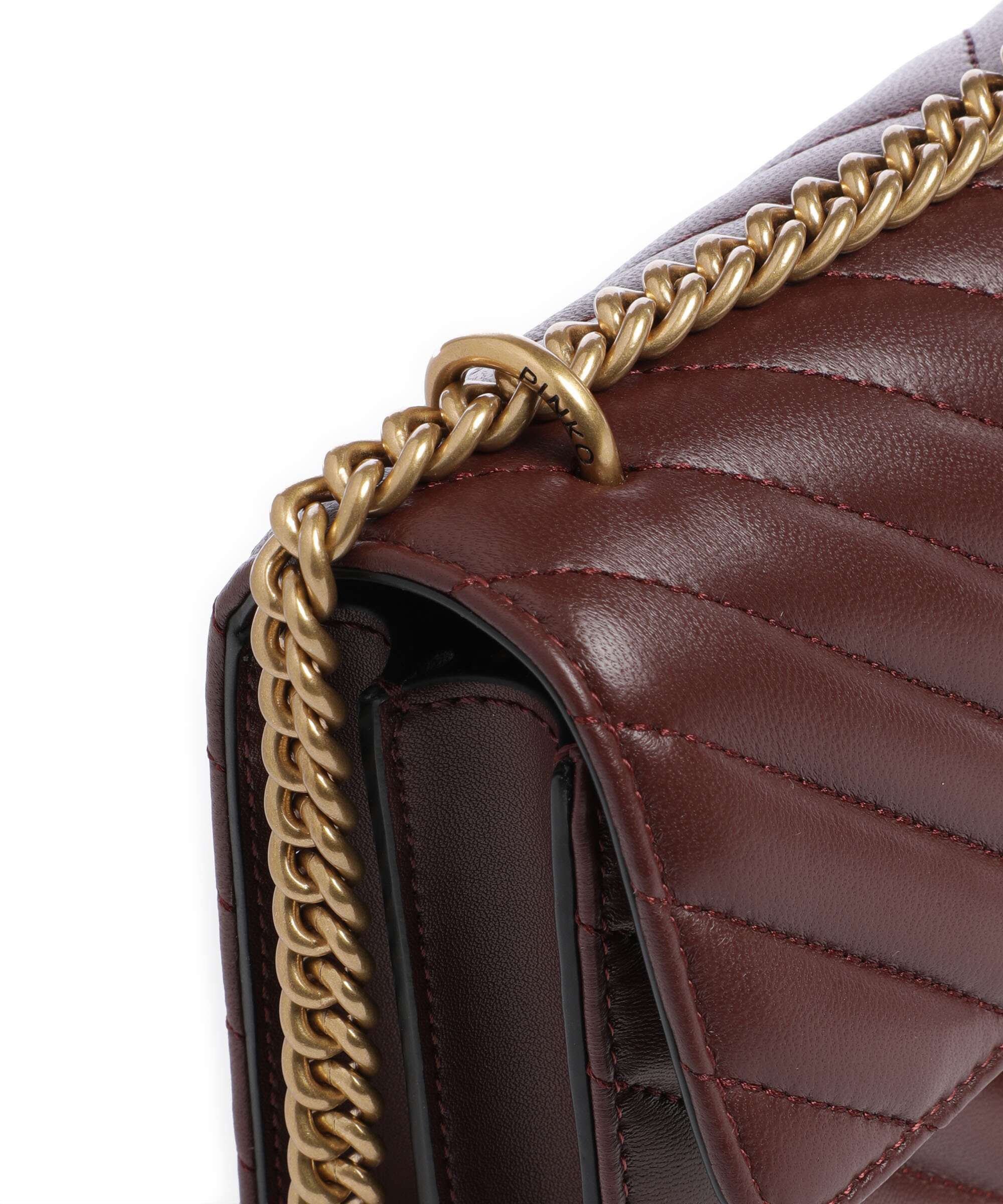 Pinko Love One Mini Schoudertas burgundy wine/antique gold - Image 5