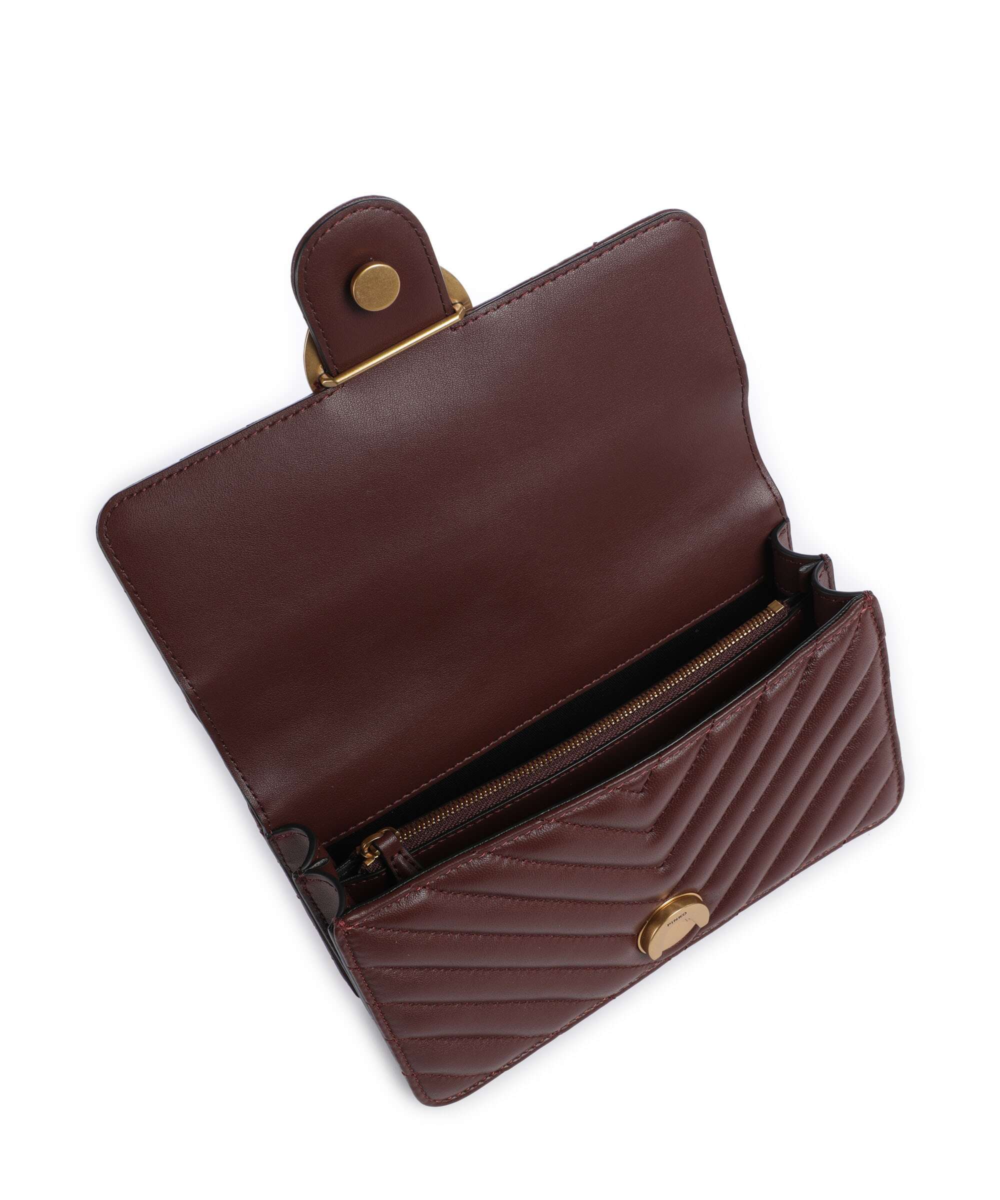 Pinko Love One Mini Schoudertas burgundy wine/antique gold - Image 7