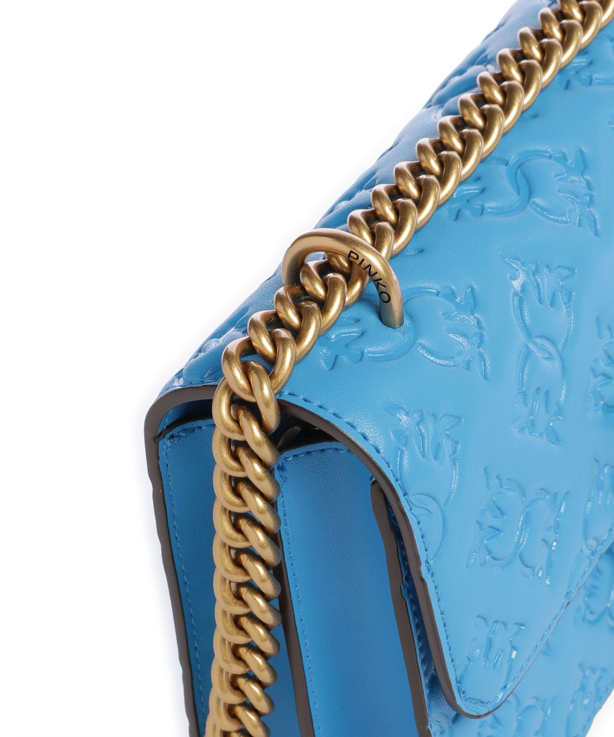Pinko Love One Mini Schoudertas azzurro dresda/antique gold - Image 5