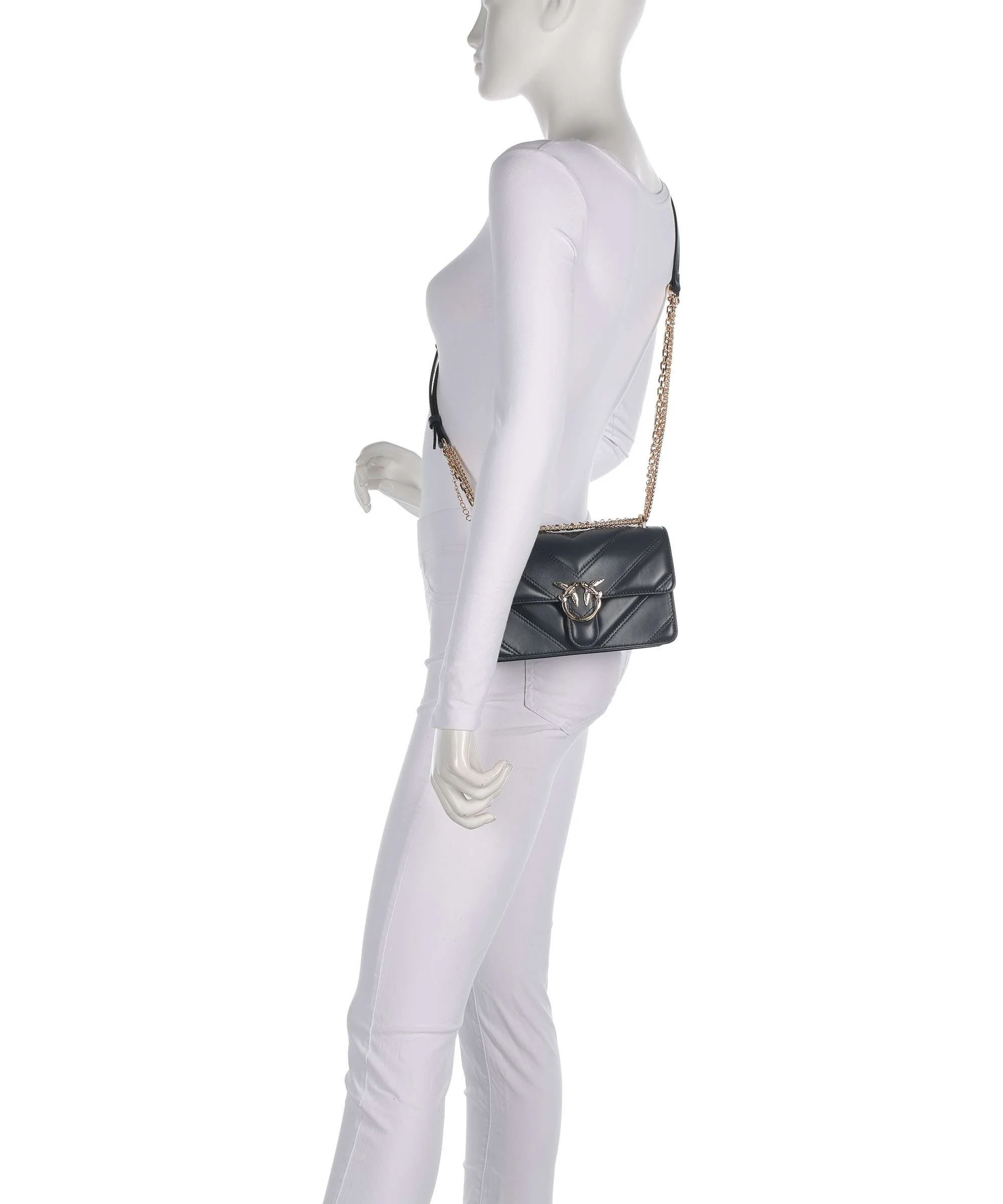 Pinko Love One Mini Schoudertas grigio asfalto/oro mordore - Image 3