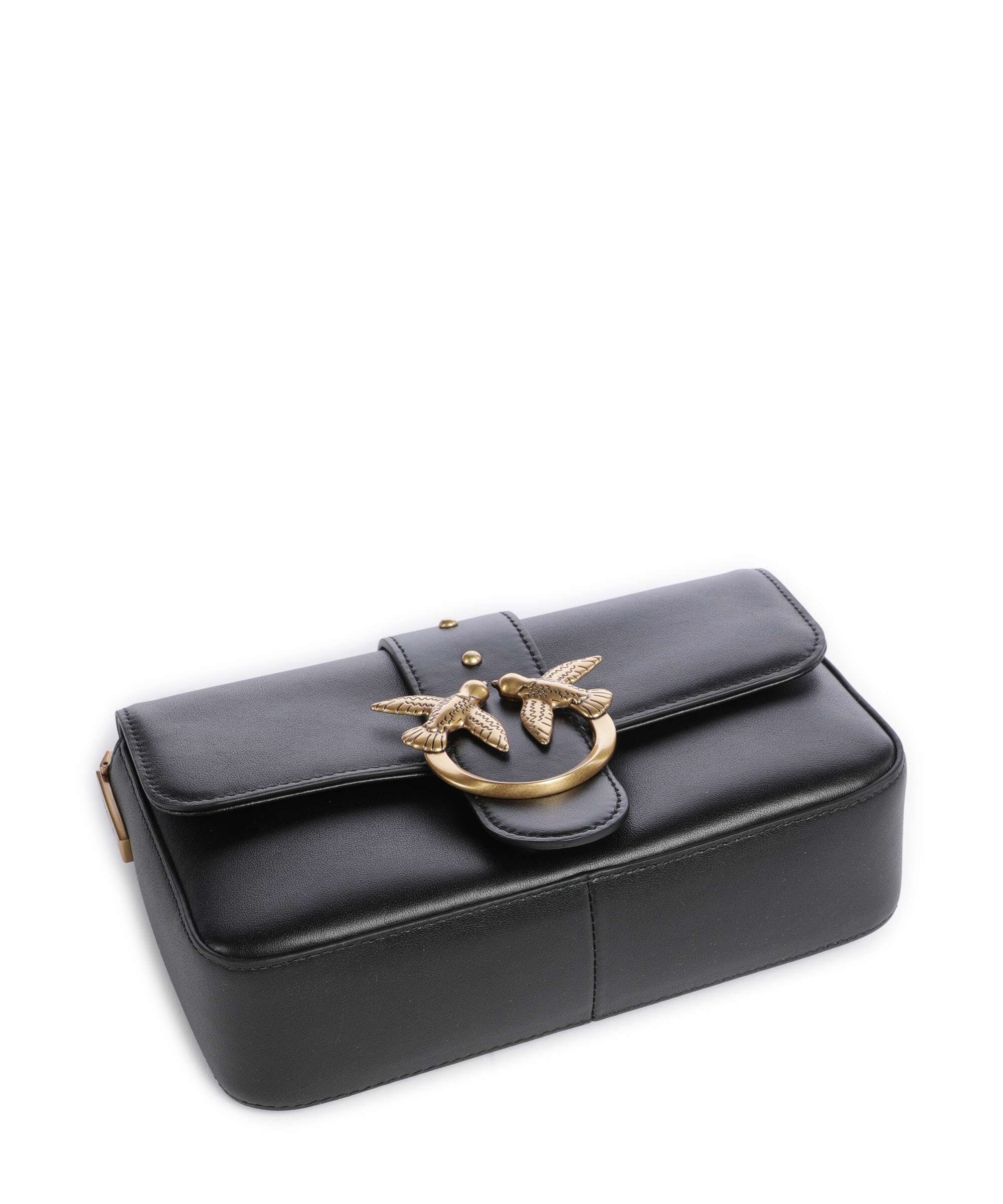 Pinko Love One Mini Slouchy Charms Crossbody tas nero/antique gold - Image 5